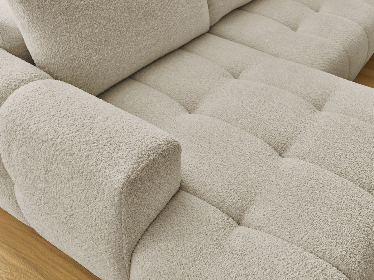 Bobochic Fuji Wohnlandschaft Bouclé-Stoff Beige Ecke links