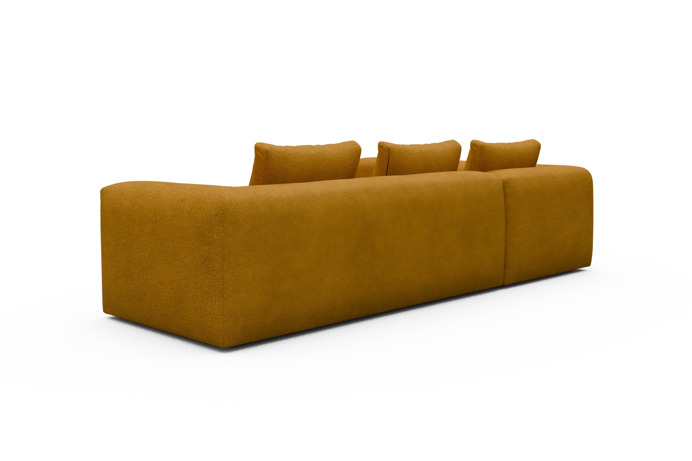 Ecksofa Fred 2x 2,5-Sitzer links offen Boucle-Ochre