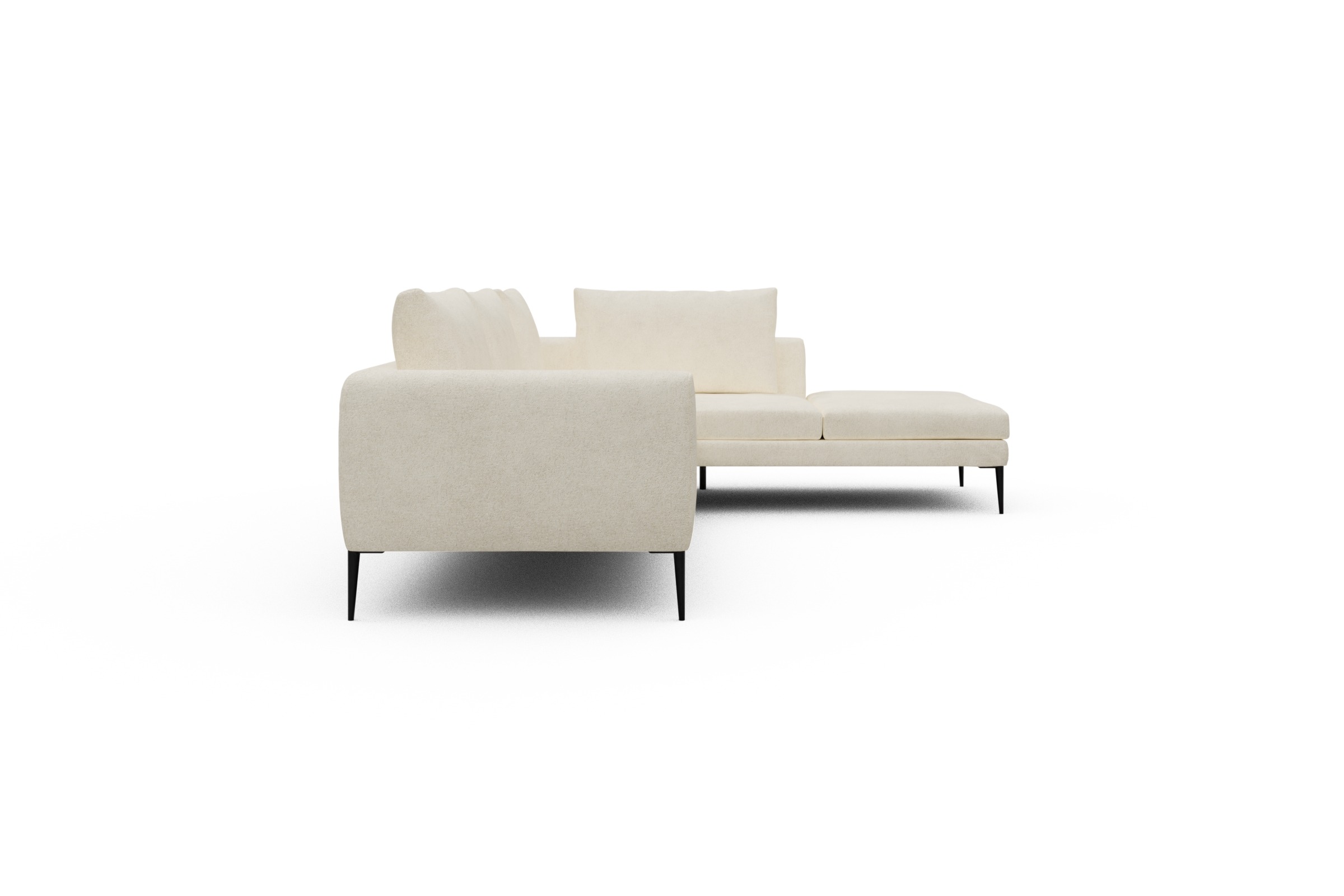 Ecksofa Paul Relax-Ecke links mit 3-Sitzer Boucle-Off-White