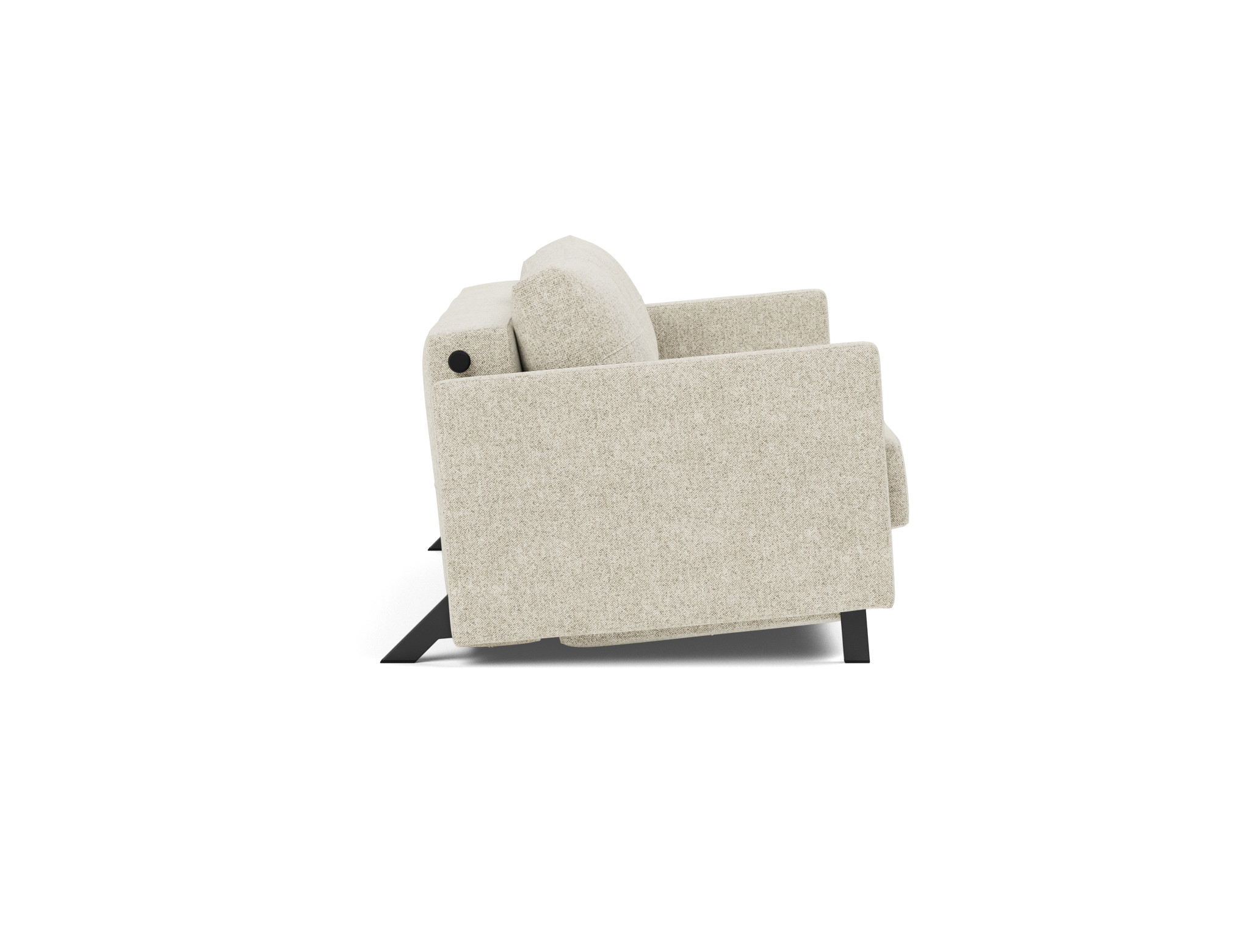 Schlafsofa Cubed mit Armlehnen 140 Strukturierter Stoff Taura 357-Off-White