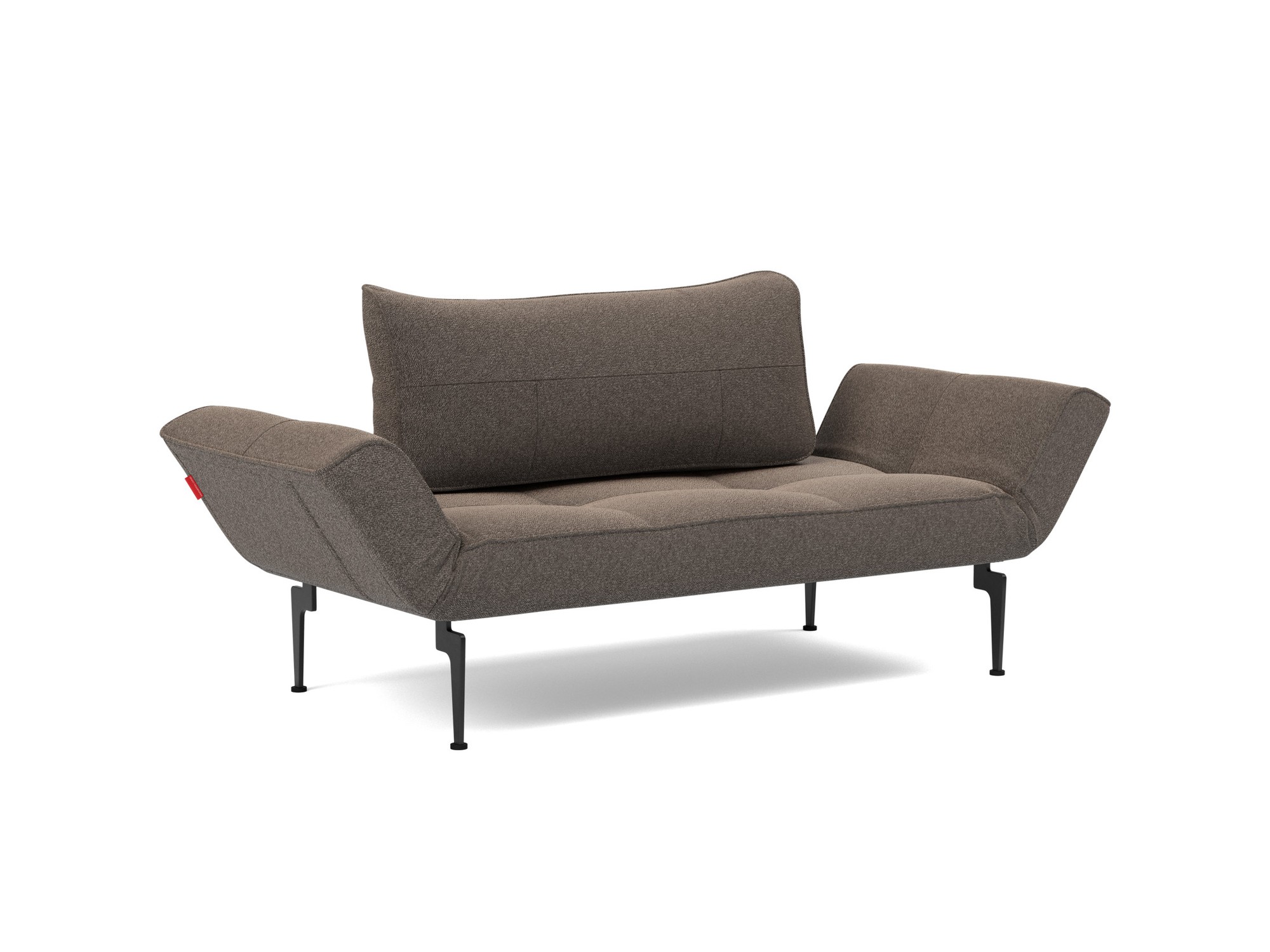Tagesbett Zeal Boucle Skandi 530-Taupe Beine Laser schwarz
