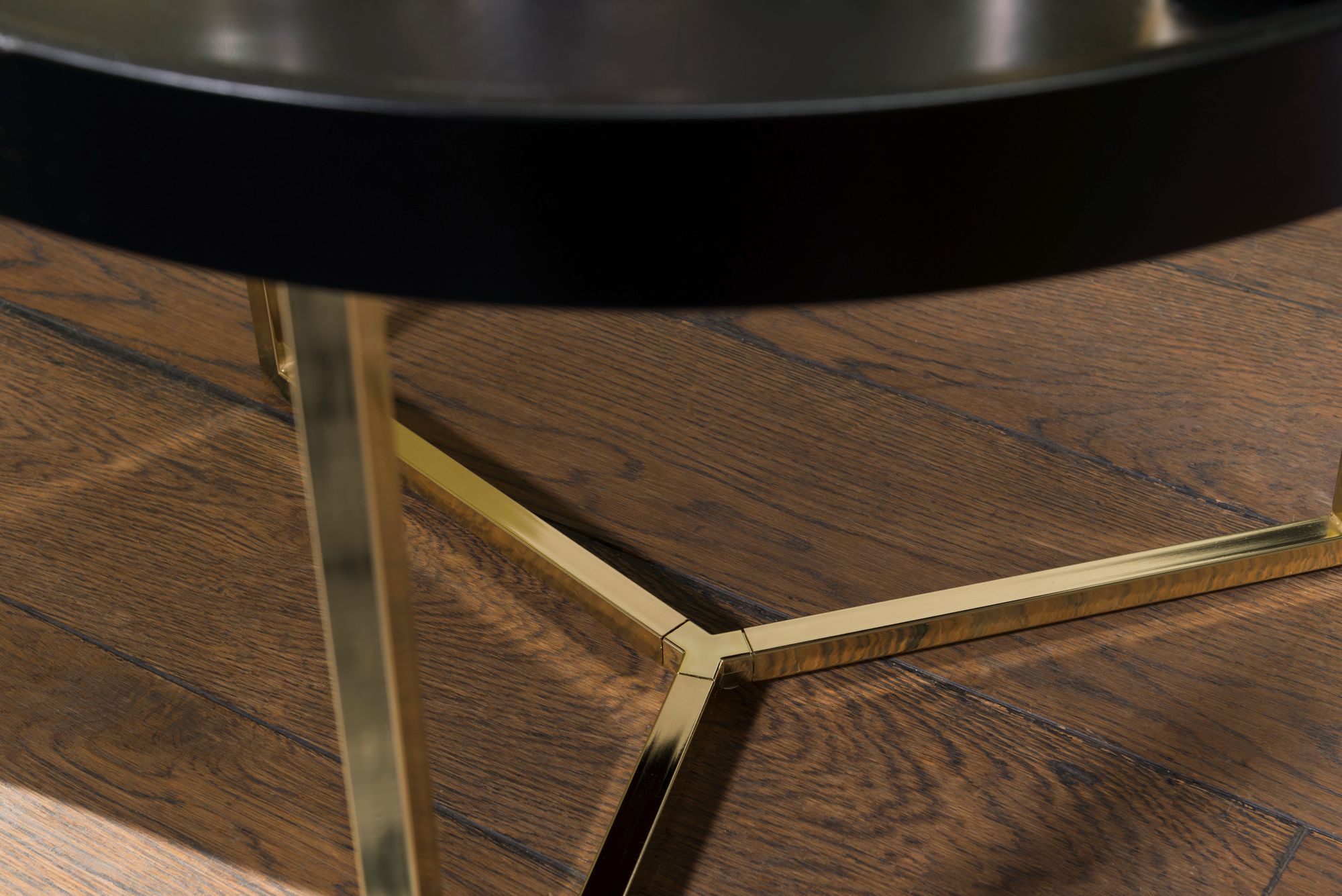 Couchtisch Drangey Massivholz Schwarz Ø 58 cm