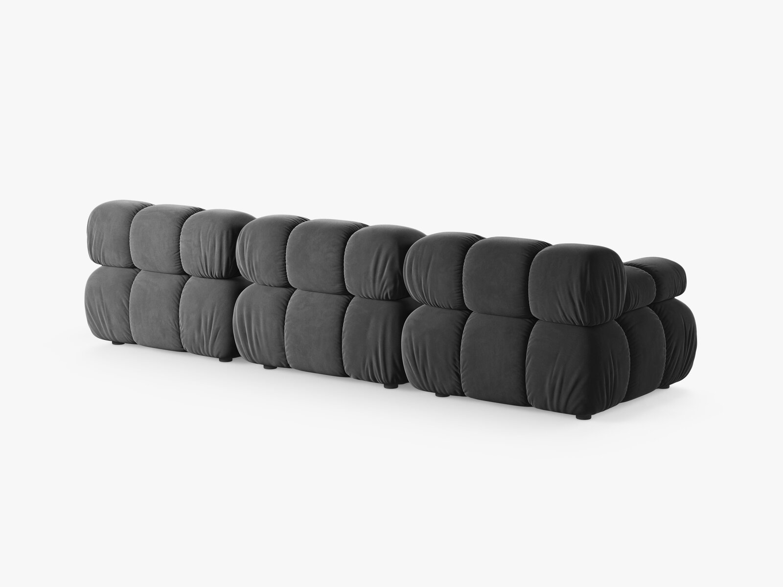Micadoni Modulares Sofa Bellis 3-Sitzer Samt Venus Grau