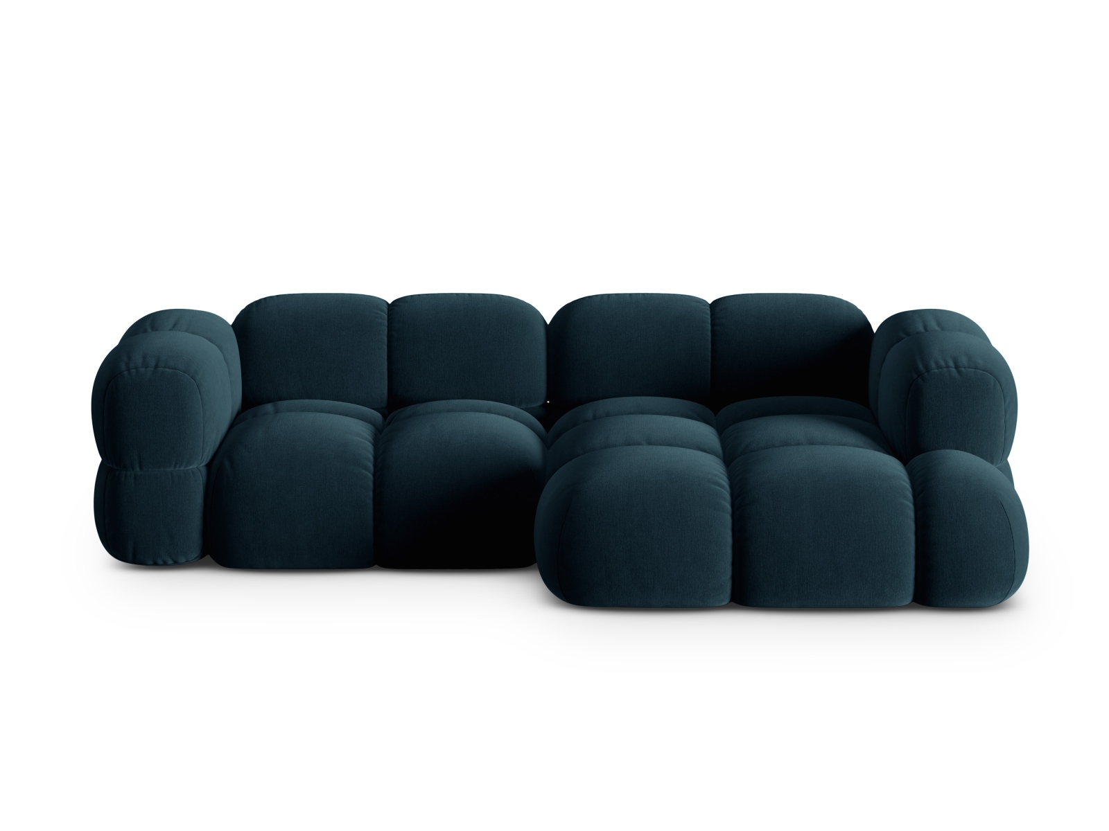 Cosmopolitan Design Ecksofa Loretto 3-Sitzer Samt Vogue Tiefes Petrol Rechts