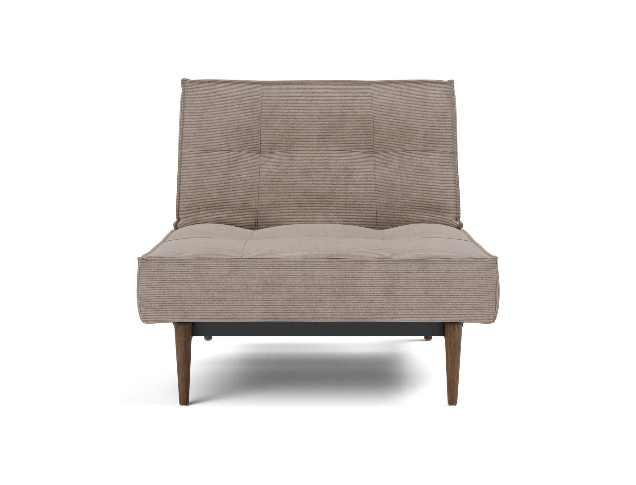 Sessel Splitback Kord Cordufine 318-Beige Beine Styletto Eiche dunkel
