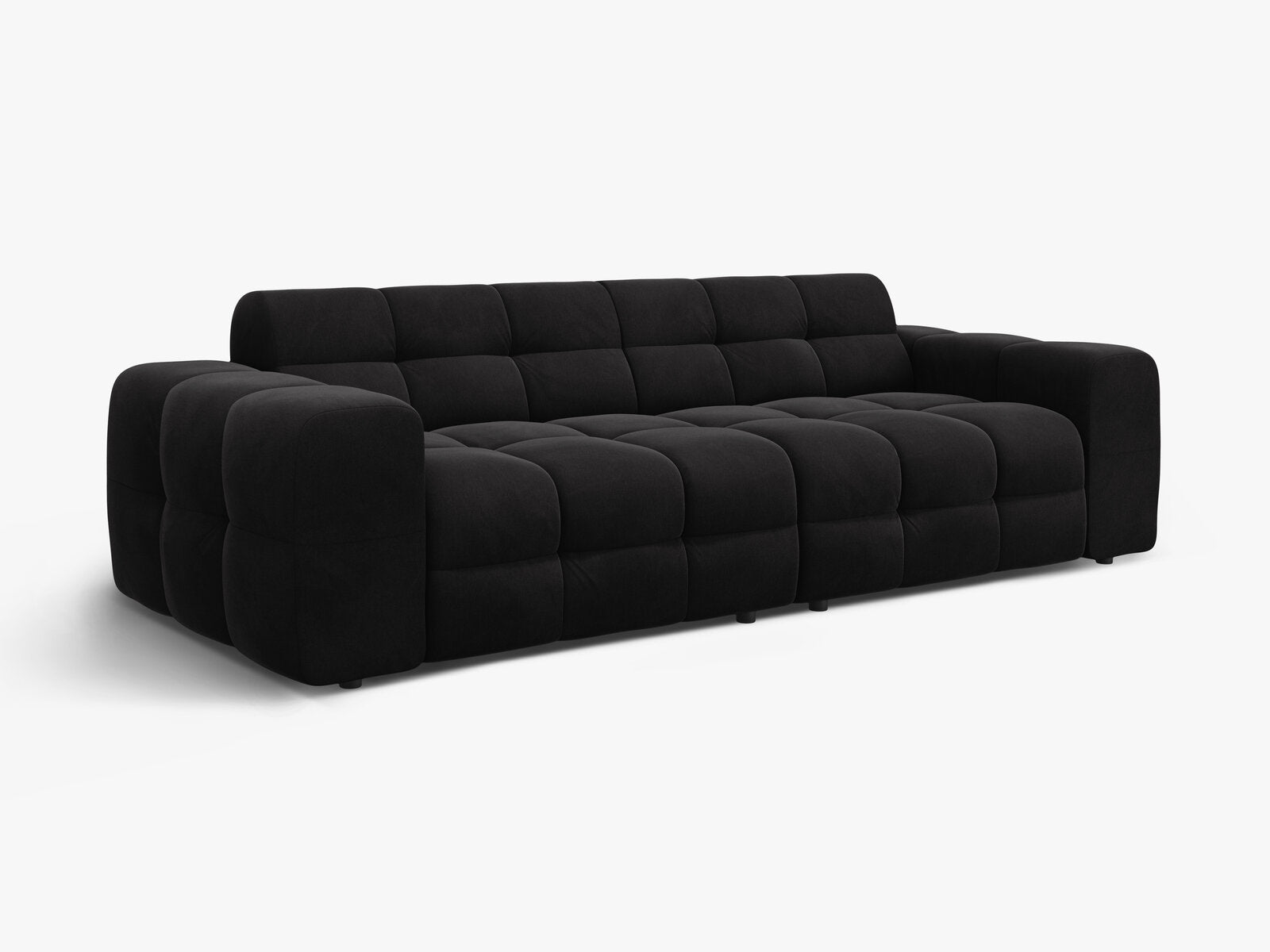 Micadoni Sofa Kendal 4-Sitzer Samt Magic Velvet Schwarz