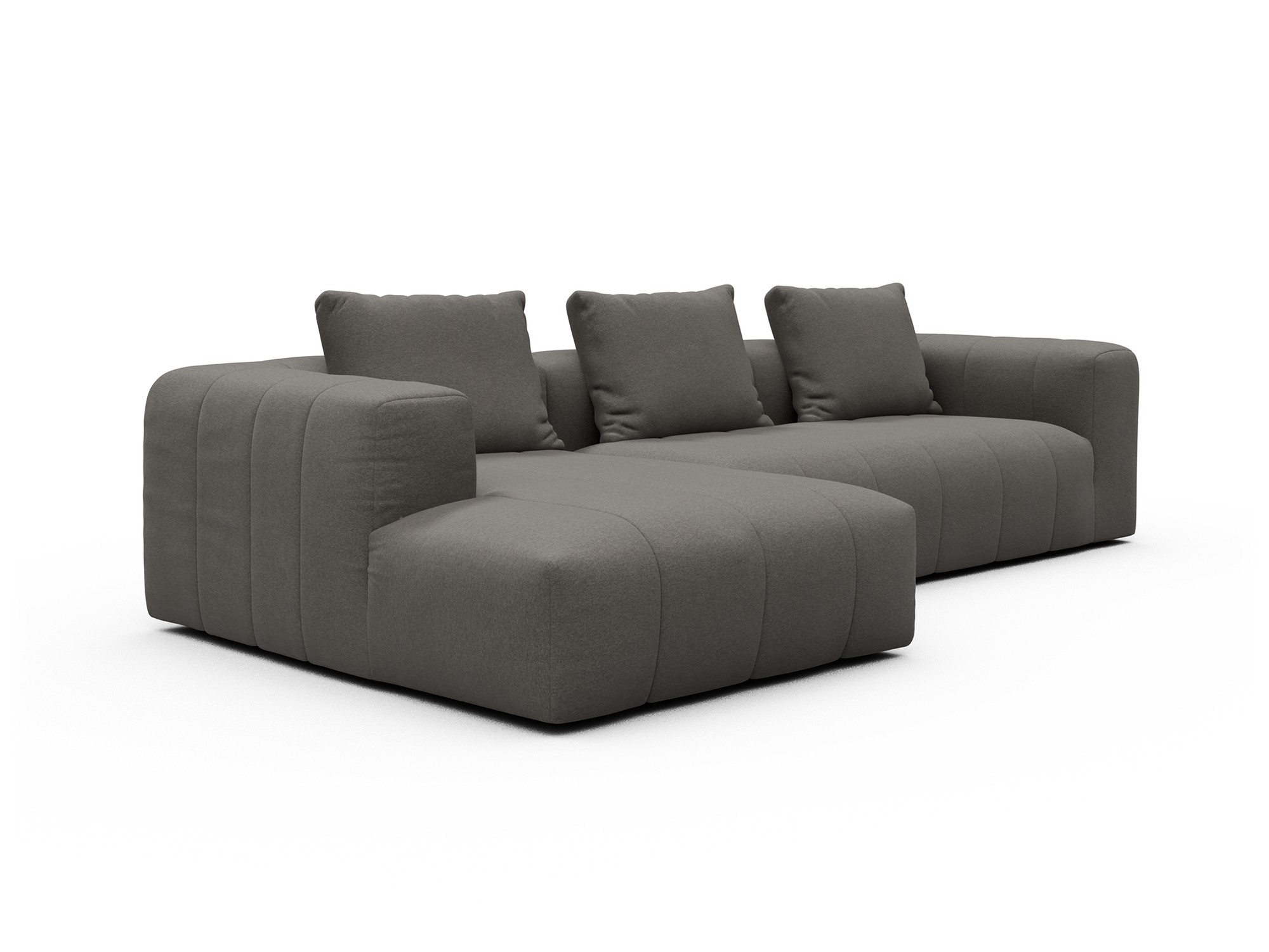 Hugo 2,5-Sitzer Armlehne rechts mit Chaiselongue Satya-Taupe moebelfaktor