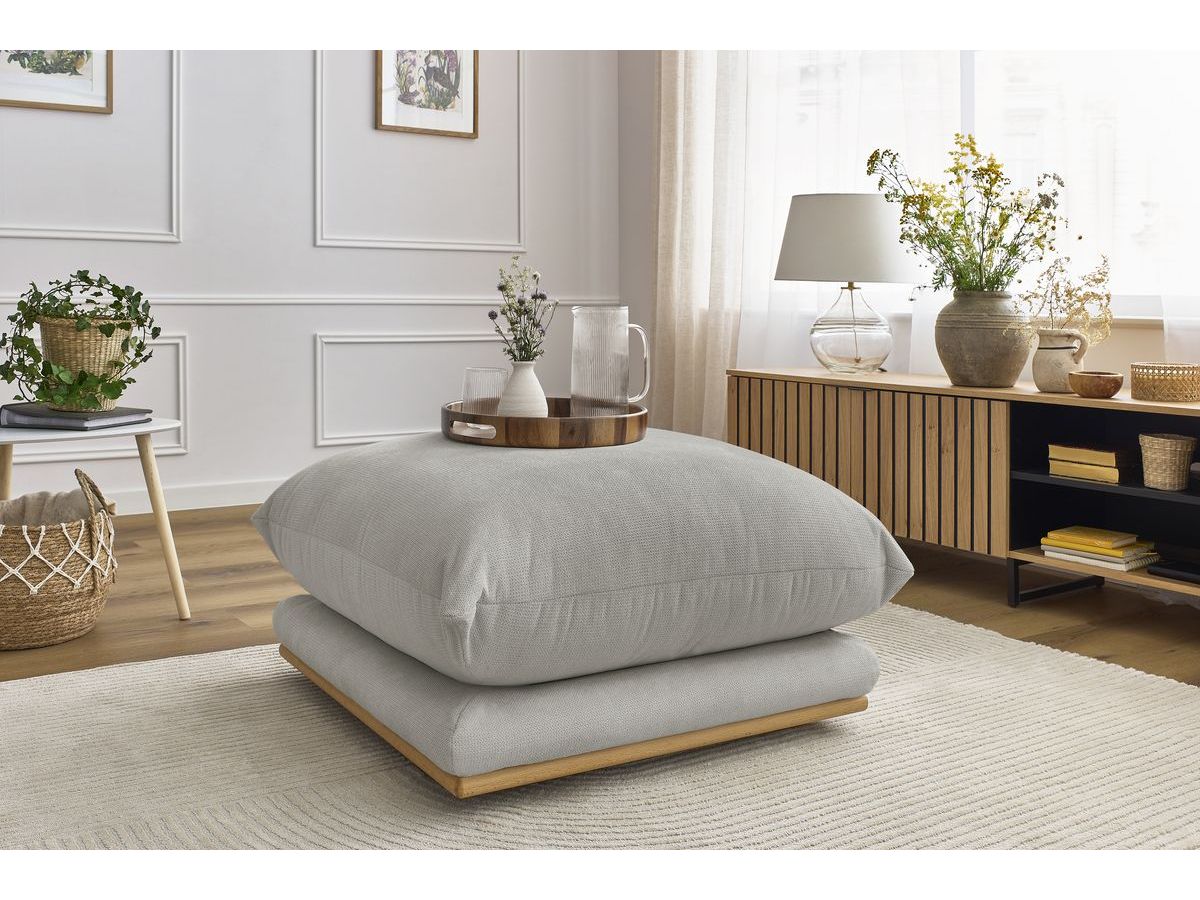 Bobochic Ernest Pouf Stoff Hellgrau