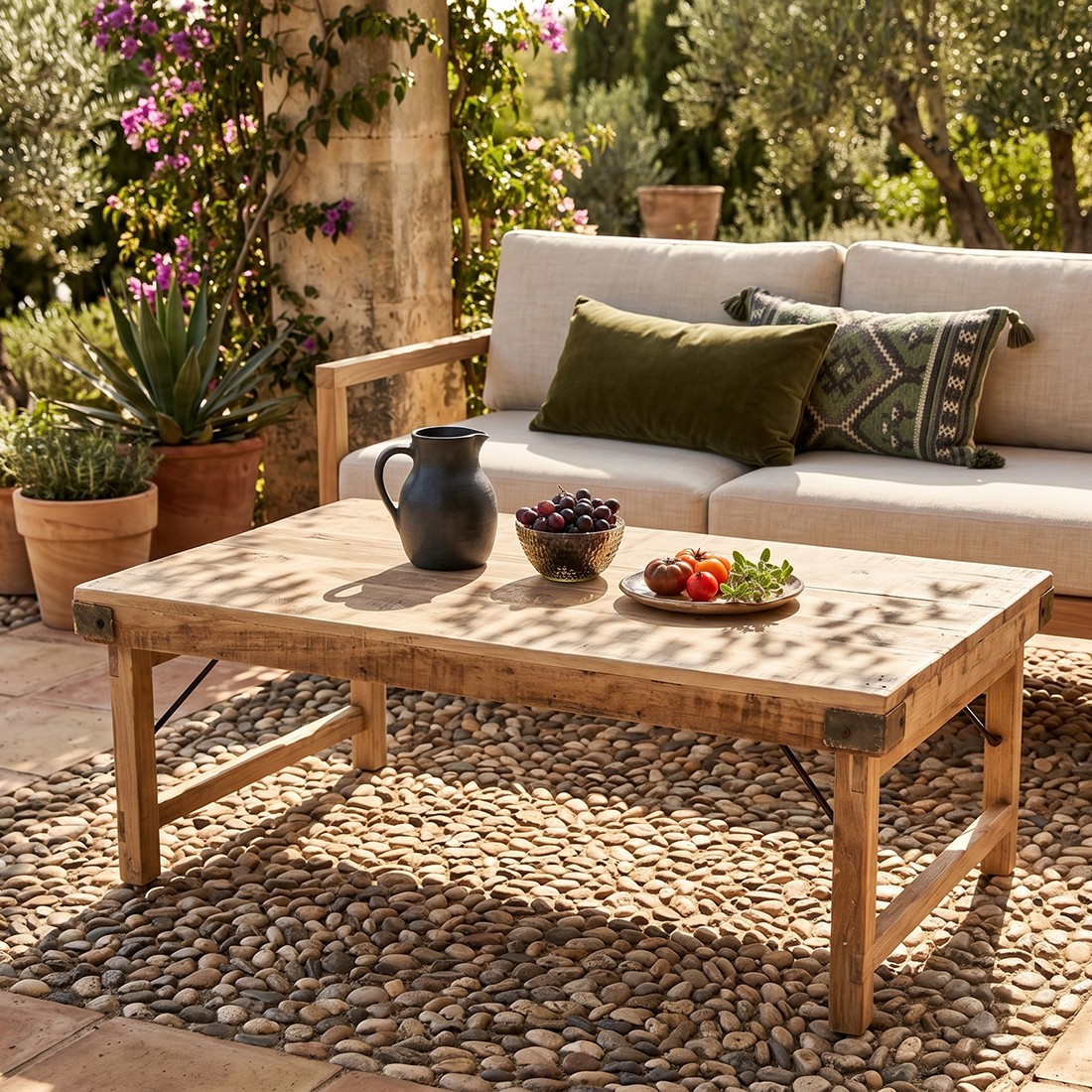 Raw Materials Klappbarer Couchtisch Limewash 120x75x45cm