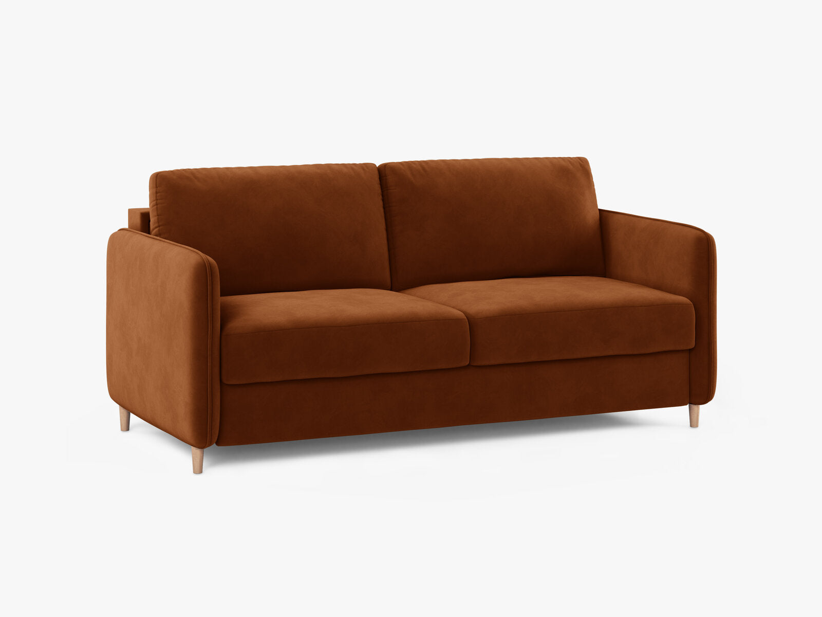Micadoni Sofa mit Schlaffunktion Simo 3-Sitzer Samt Salvador Terrakotta