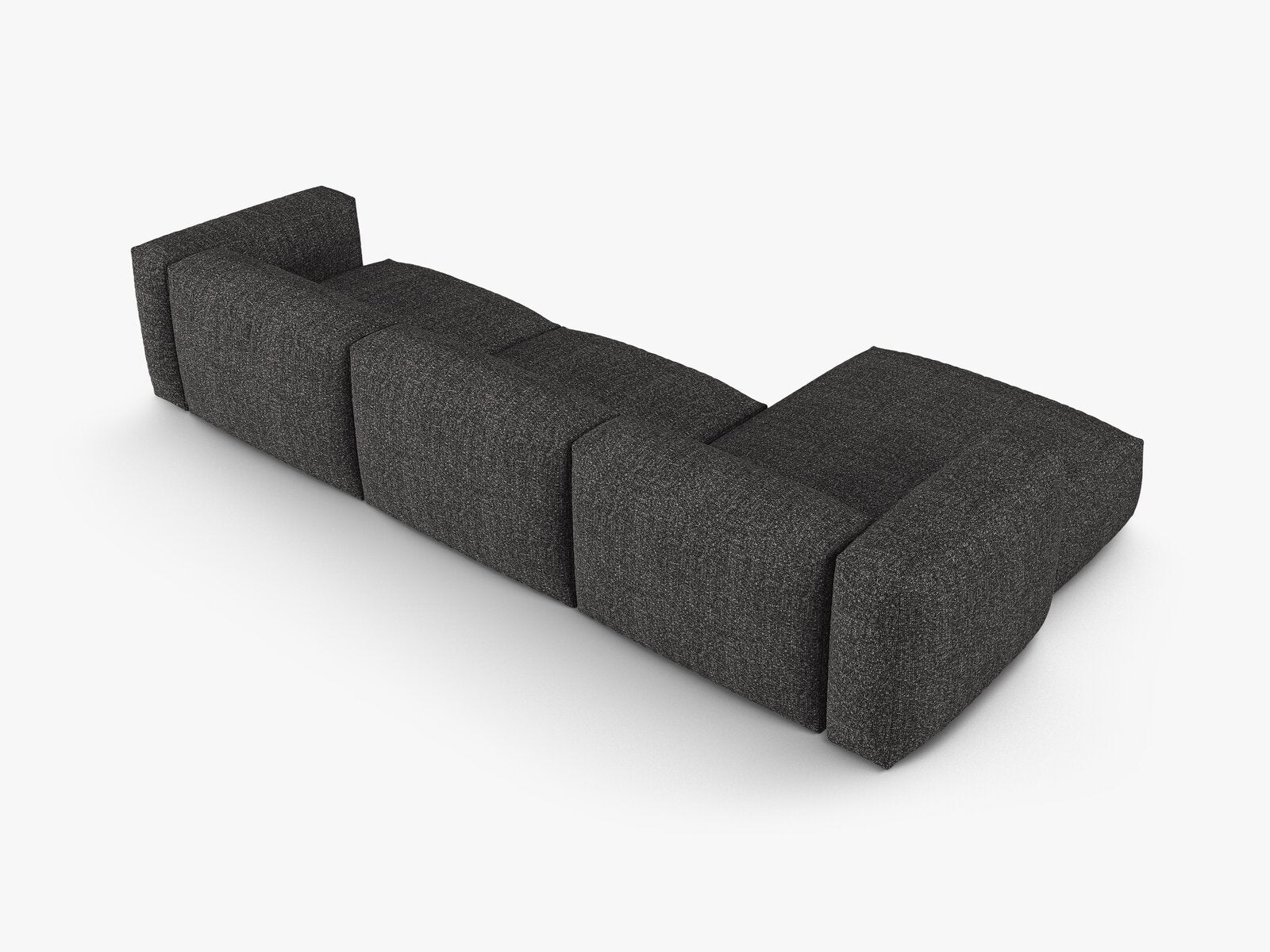 Micadoni Ecksofa Martina 3-Sitzer 90cm Sitztiefe Links Boucle Monet Anthrazit