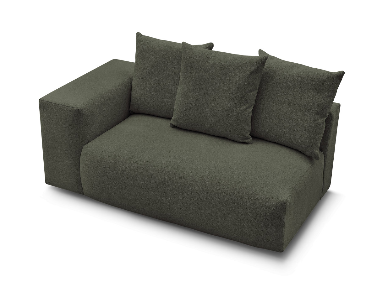 Bobochic Voltaire Sofamodul 2-Sitzer 178 × 100 cm Melange-Stoff Grün Ecke links