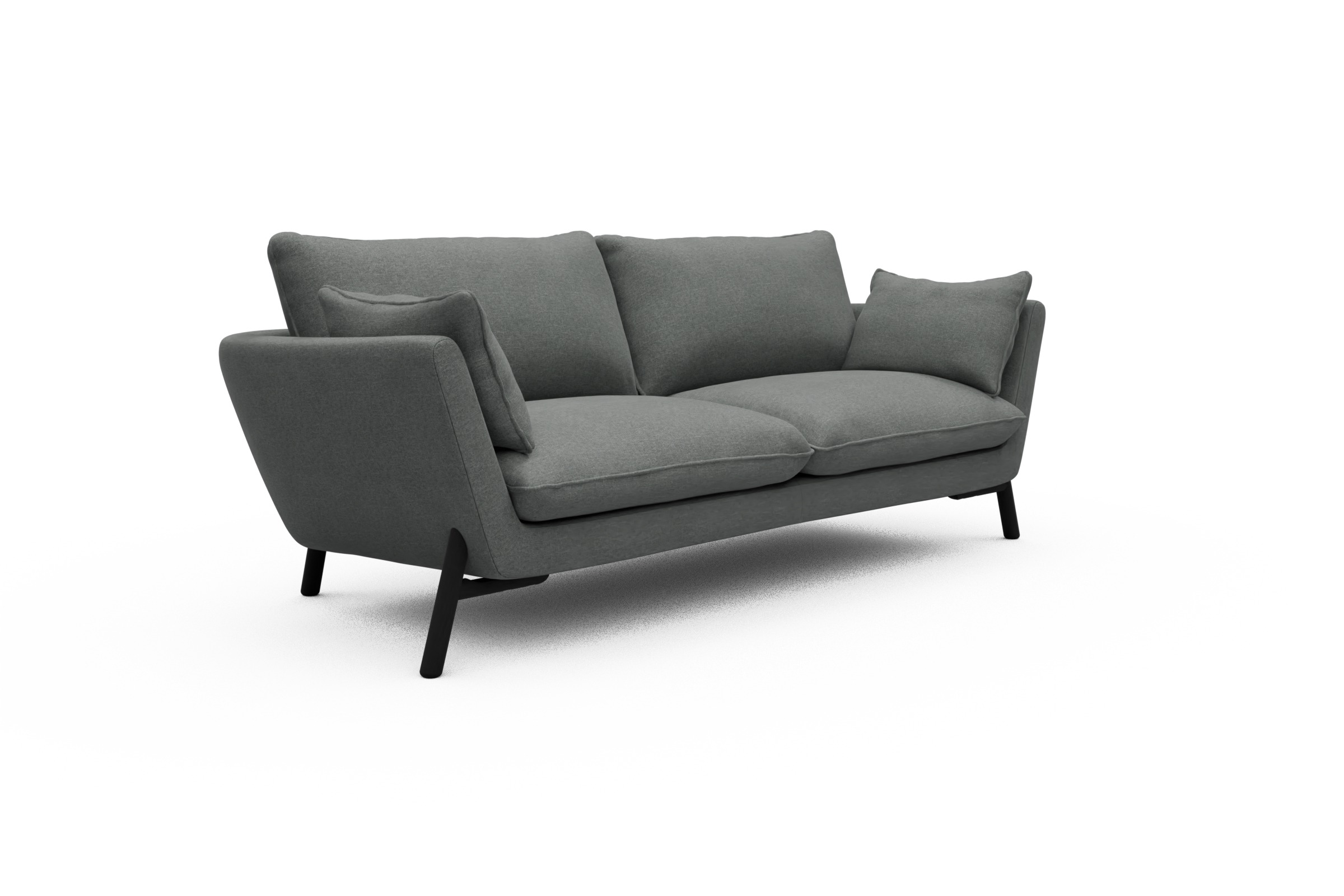 Sofa Emil 3-Sitzer Beinfarbe Eiche Schwarz Satya-Steel