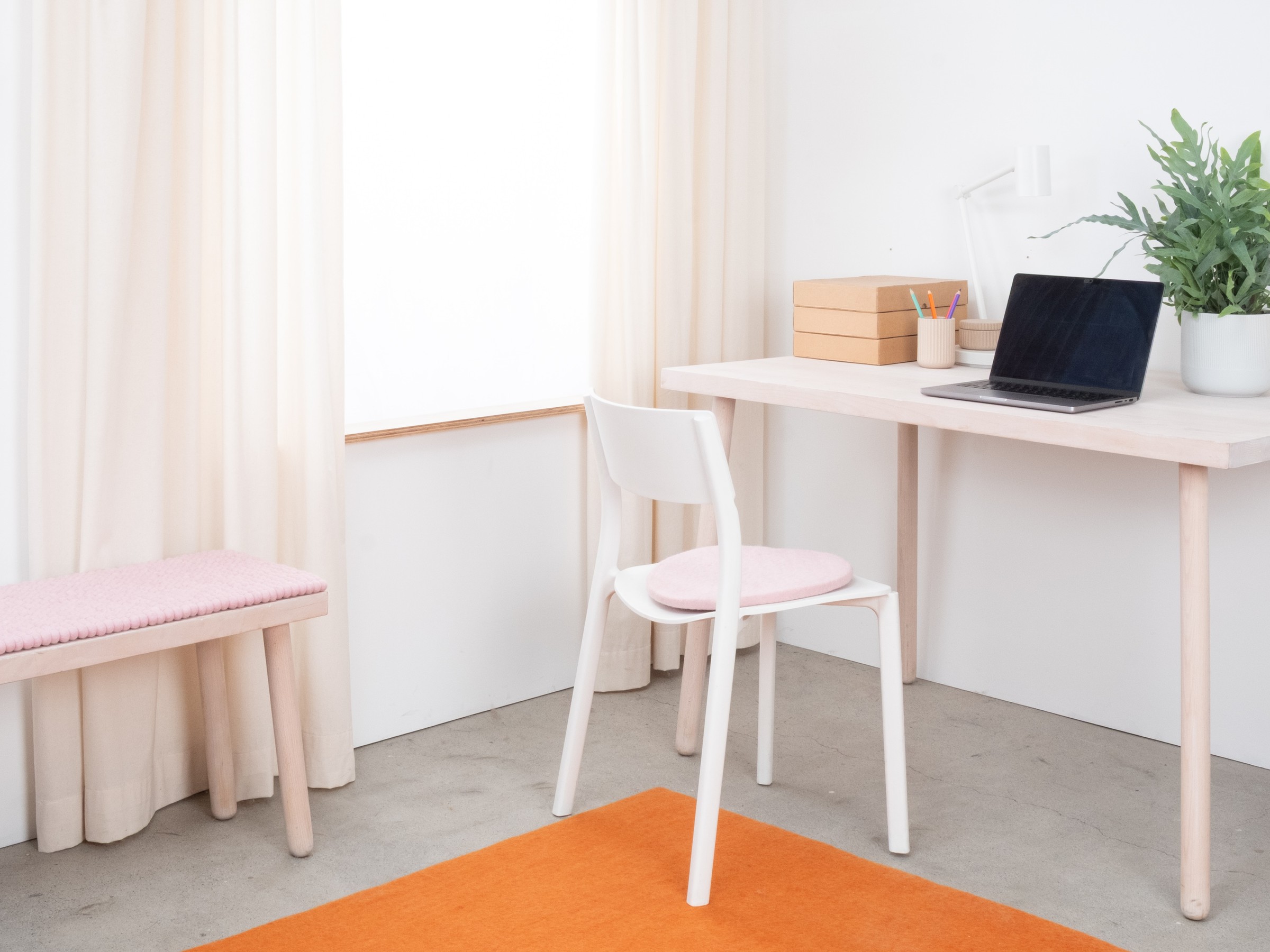 myfelt Mona Filz-Sitzauflage Zartrosa Ø 36 cm