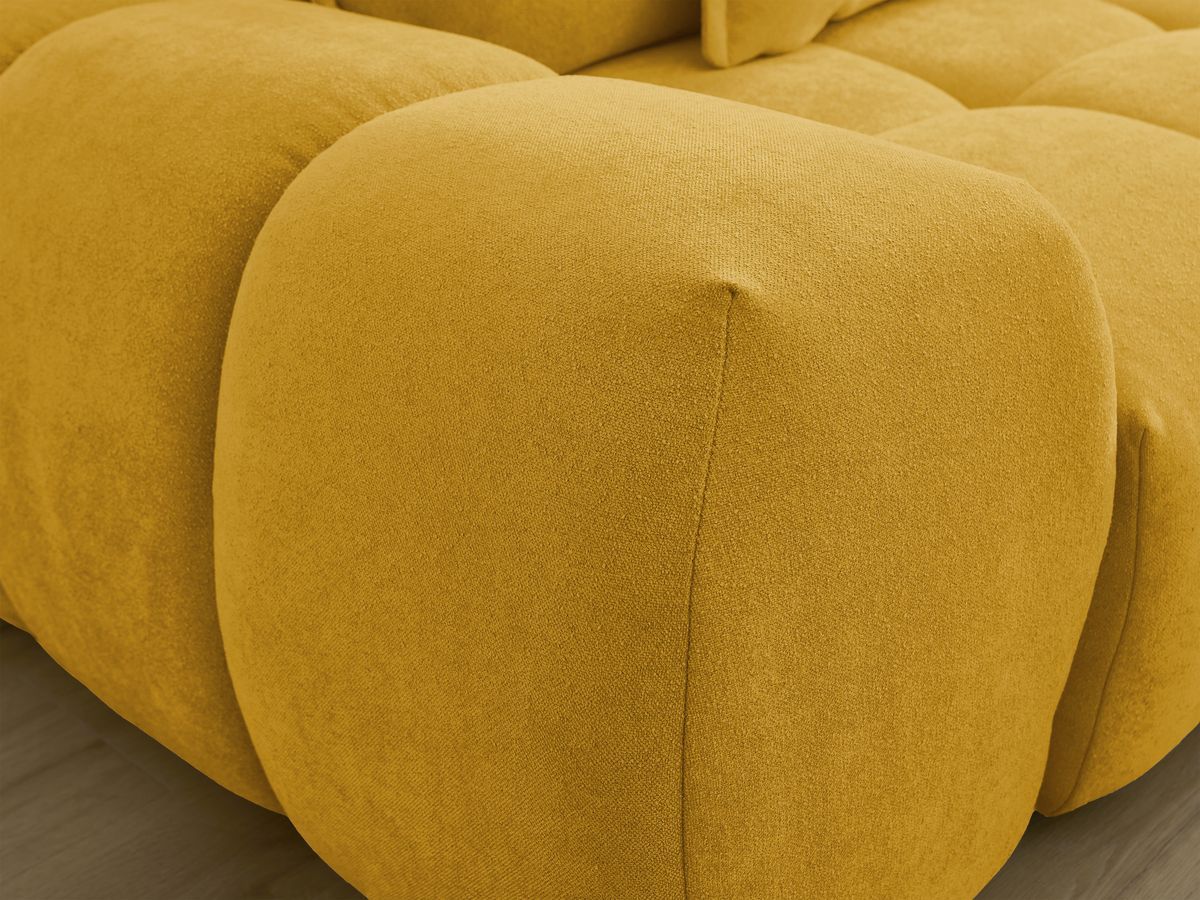 Bobochic Everest Sofa 3-Sitzer, 5 Kissen Strukturstoff Gelb