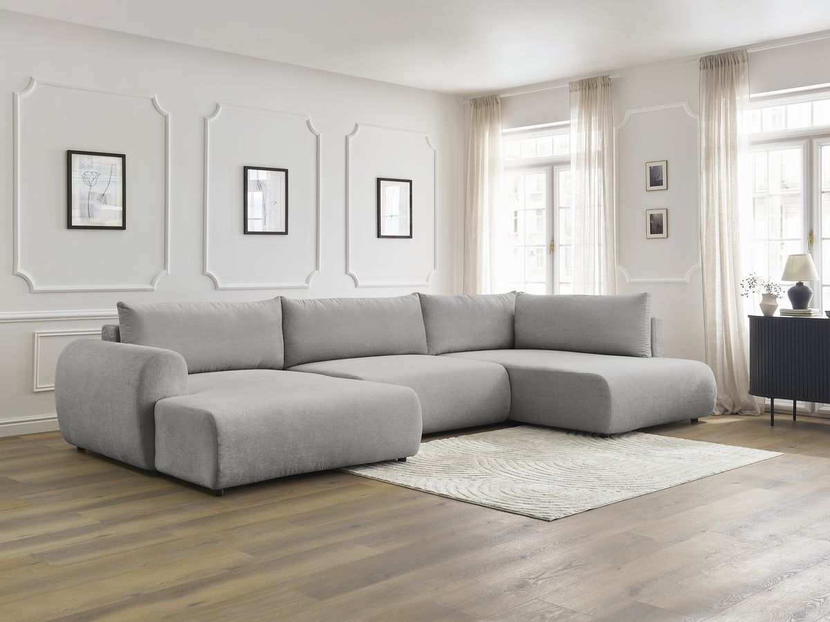 Bobochic Lucien Wohnlandschaft Stoff Hellgrau Ecke links