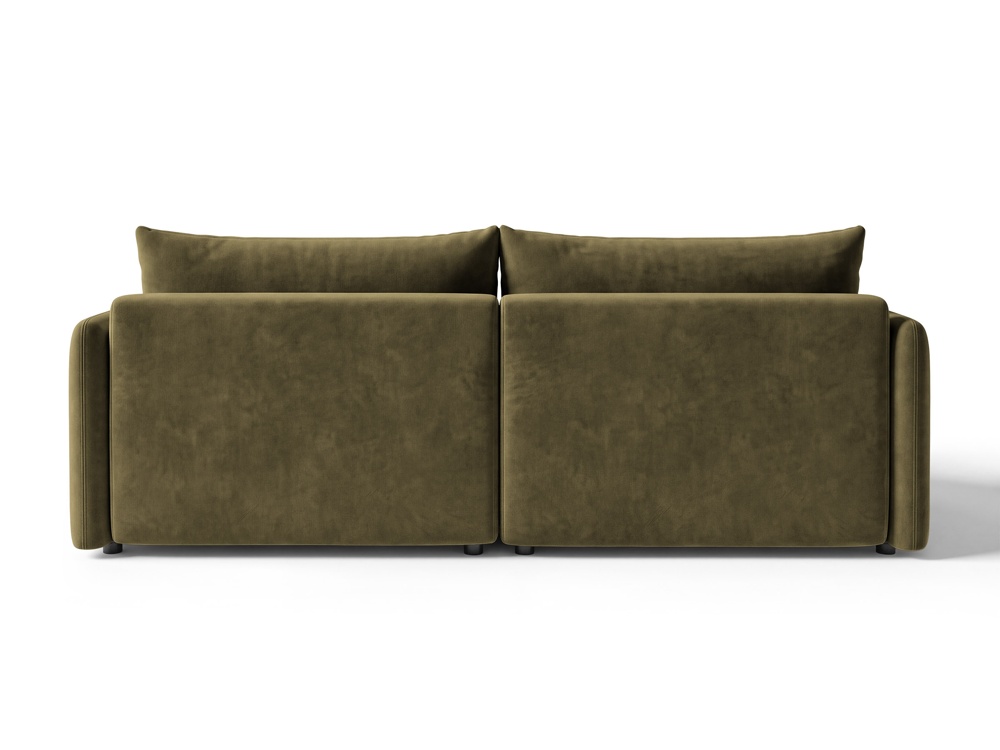 Cosmopolitan Design Ecksofa Monaco 3-Sitzer mit Schlaffunktion Samt Bluvel Grün Links