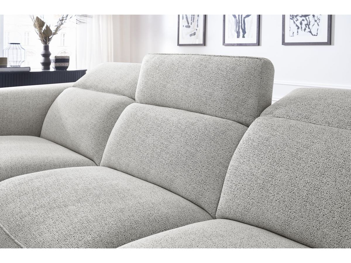 Bobochic William Ecksofa Melange-Stoff Weiß Ecke links