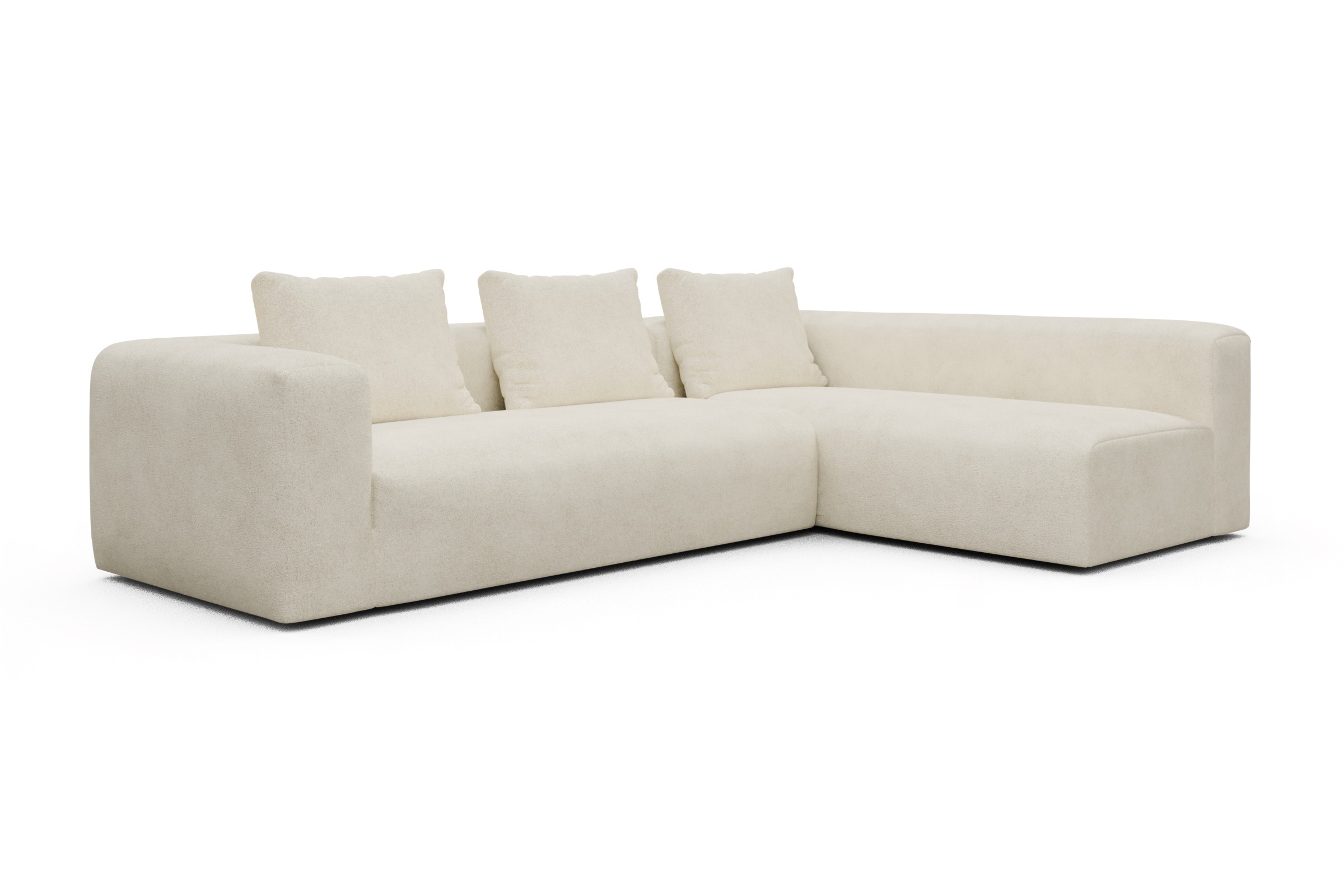 Ecksofa Fred 2x 2,5-Sitzer rechts offen Boucle-Off-White