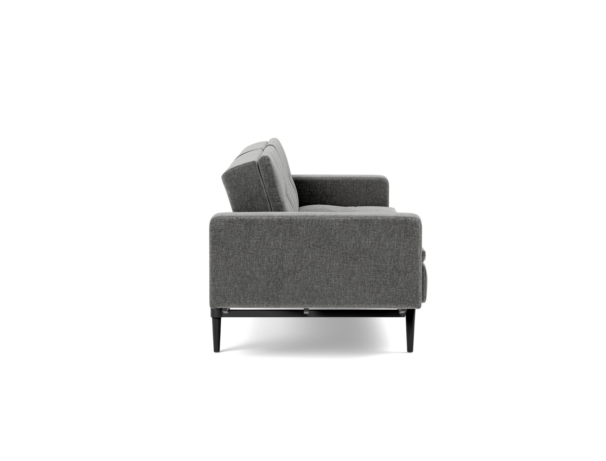 Schlafsofa Dublexo mit Armlehnen Strukturierter Stoff Twist 563-Charcoal Beine Styletto Eiche schwarz