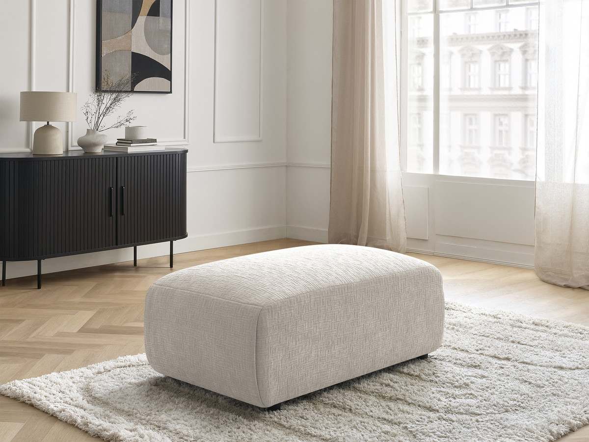 Bobochic Jana Pouf 63 × 114 cm Strukturstoff Beige
