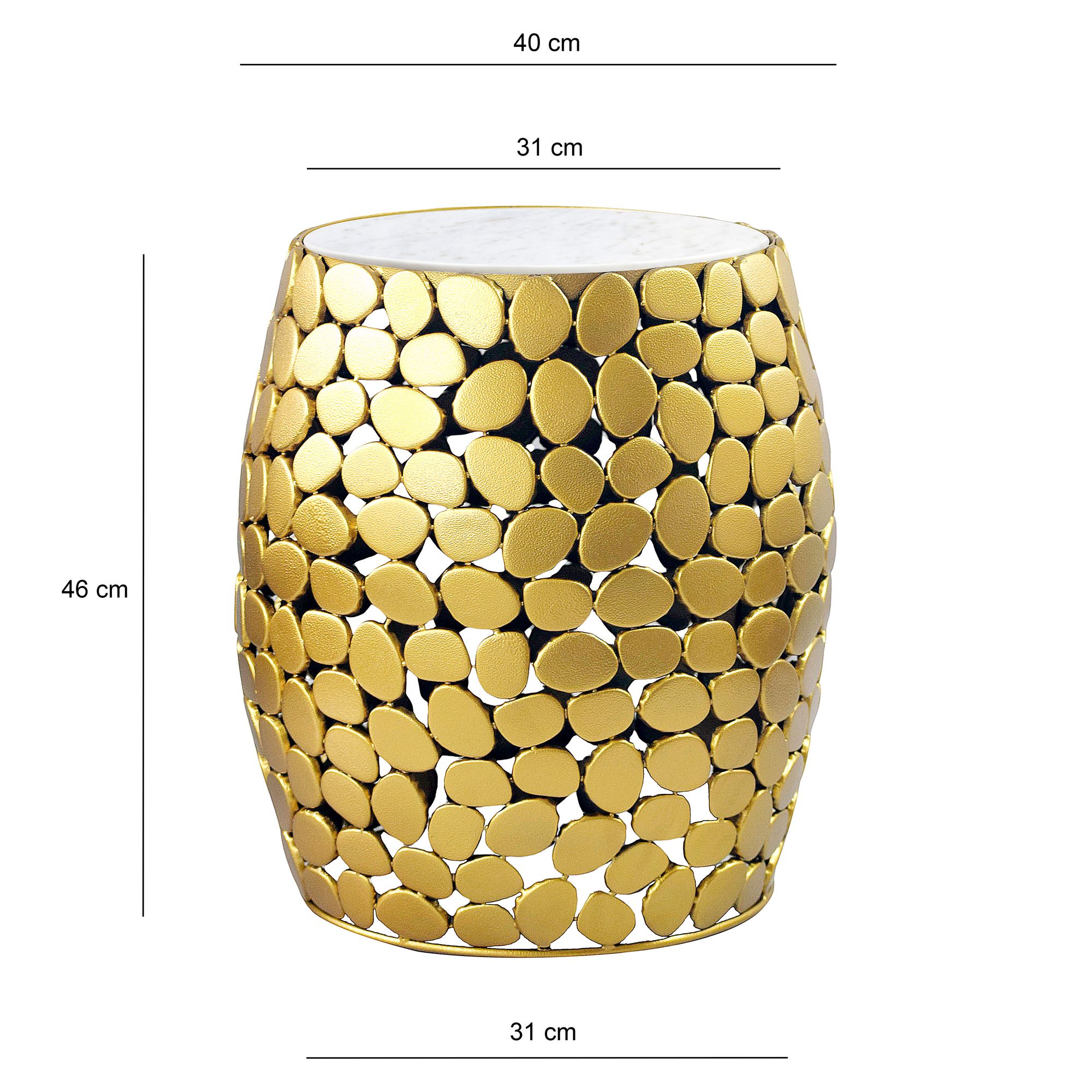 Beistelltisch Borga Marmor Gold Ø 40 cm