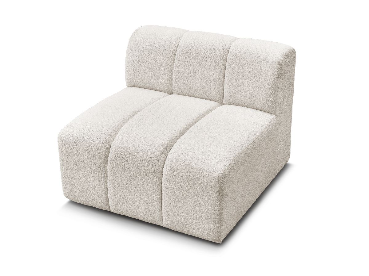 Bobochic Annecy Sofamodul 1-Sitzer Bouclé-Stoff Weiß