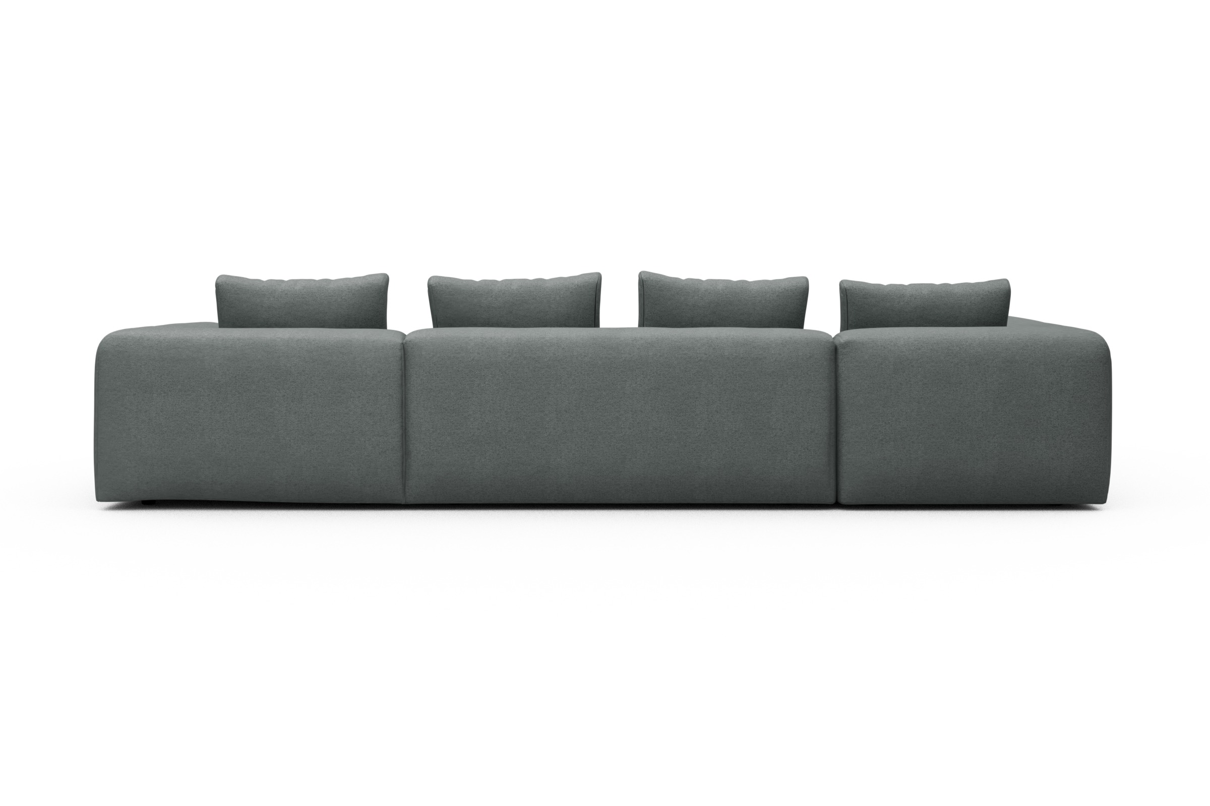 Wohnlandschaft Fred Chaiselongue rechts mit 2-Sitzer und lange Armlehne links Denari-Soft-Grey