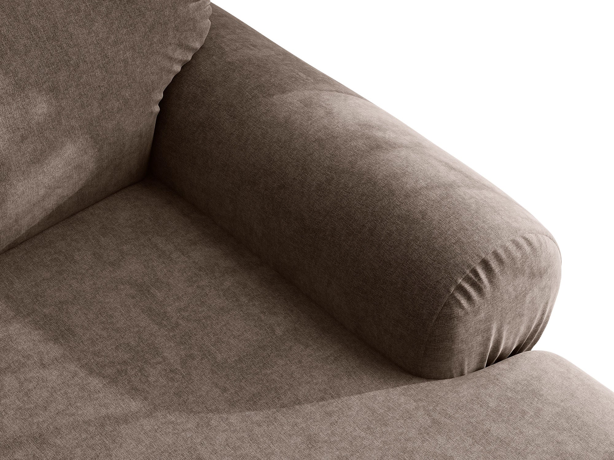 Micadoni Ophelia Sofa 4-Sitzer Strukturierter Stoff Liberty Cappuccino