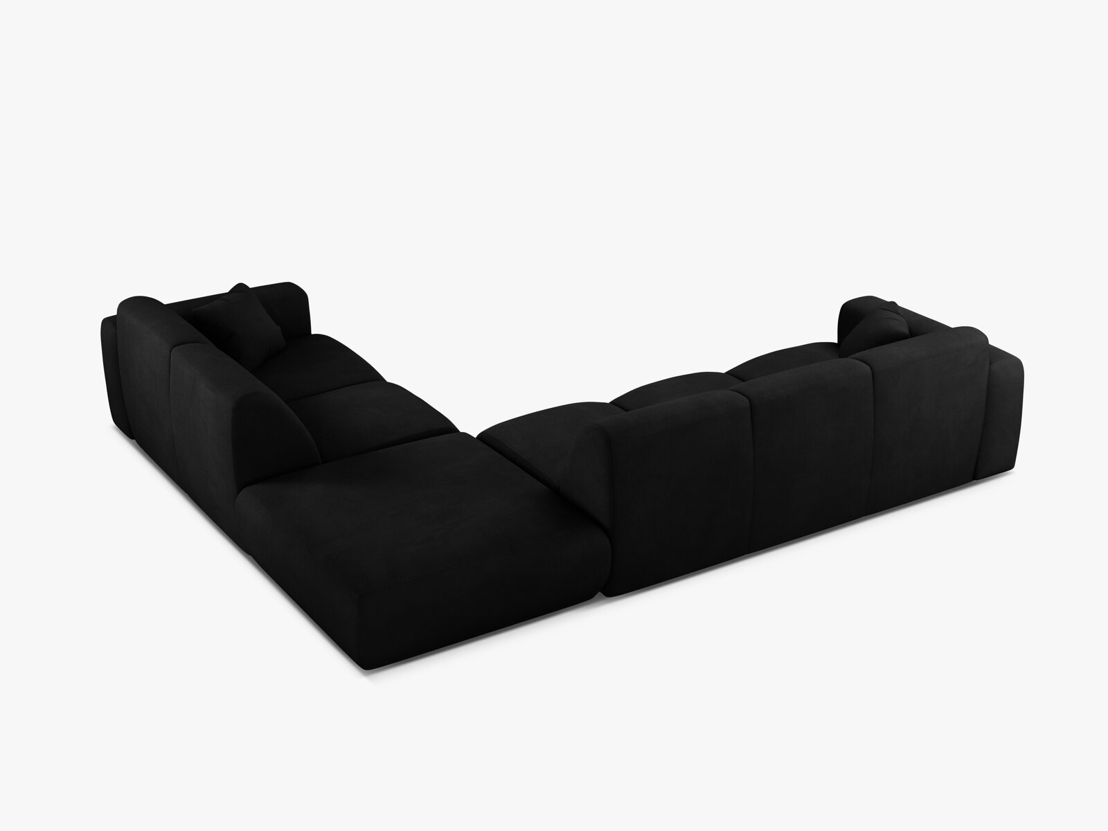 Micadoni Ecksofa Molino 6-Sitzer Rechts Strukturierter Stoff Rebel Schwarz