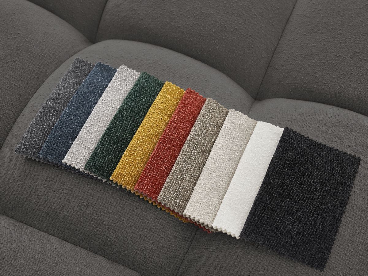 Bobochic Everest Wohnlandschaft, 14 Kissen Strukturstoff Dunkelgrau Ecke links