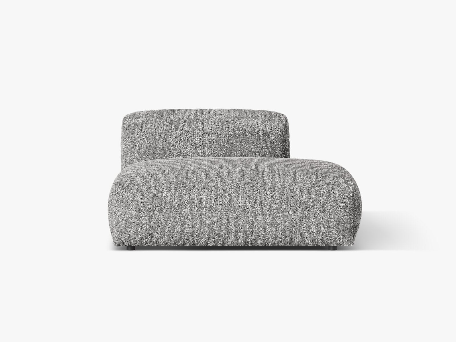 Micadoni Ecksofa-Modul Martina 1-Sitzer Rechts Boucle Monet Graphit
