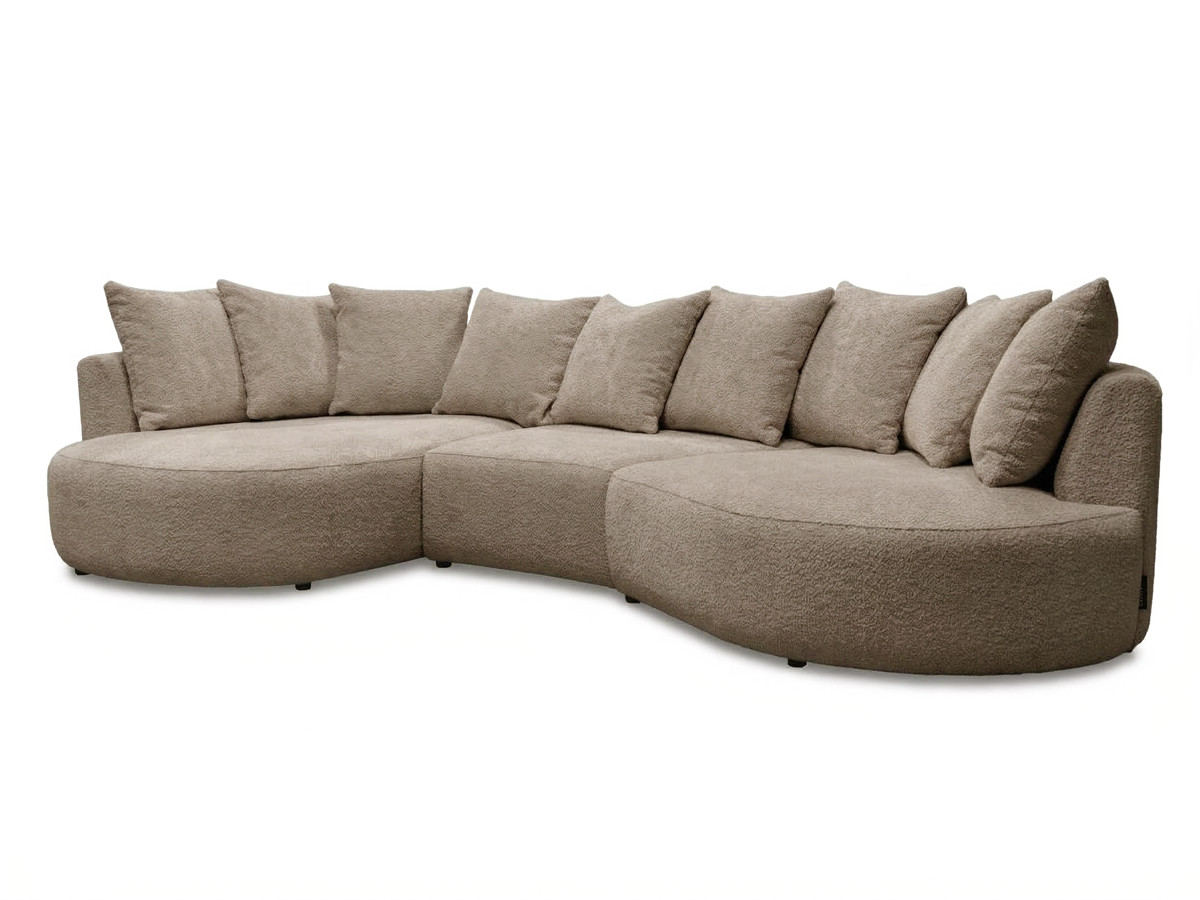 Bobochic Calypso Ecksofa Bouclé-Stoff Taupe Ecke links