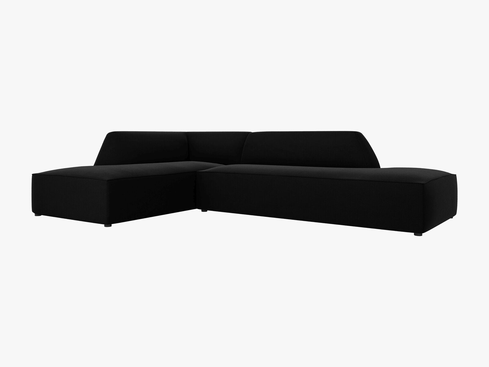Micadoni Ecksofa Ruby 4-Sitzer Links Samt Salvador Schwarz