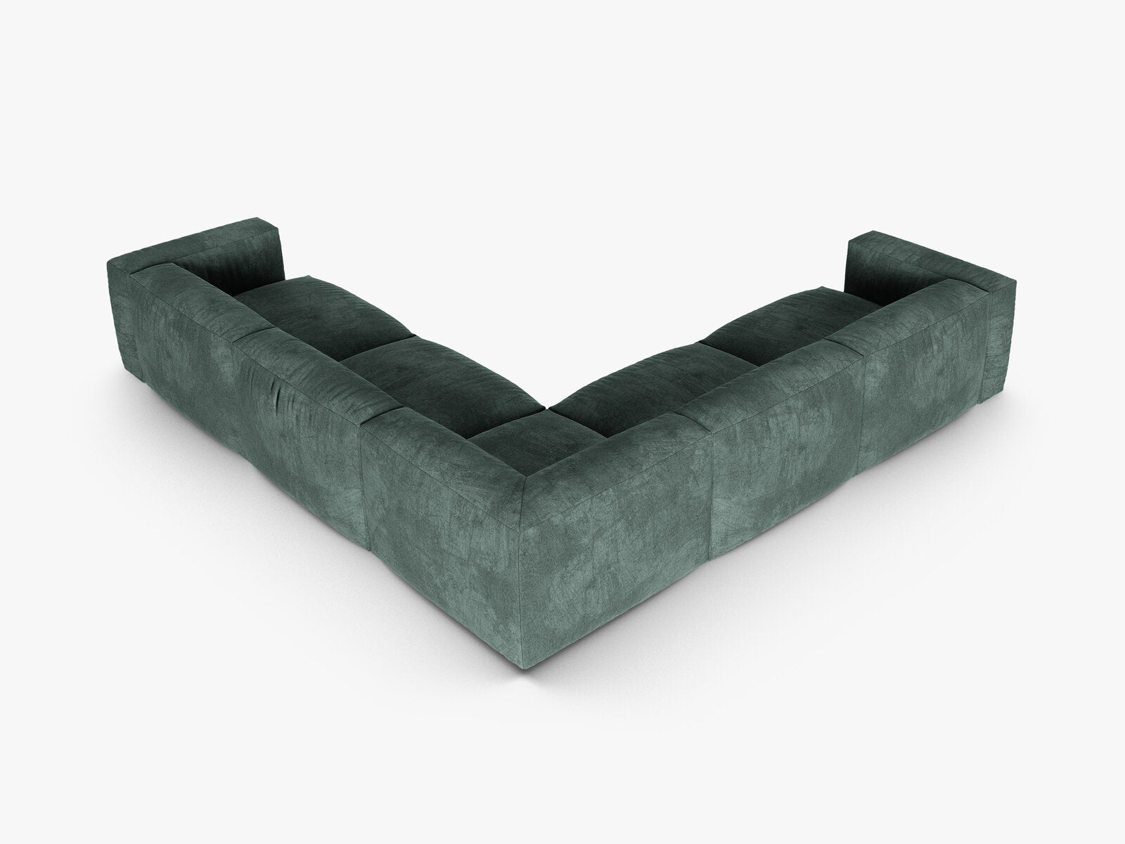 Micadoni modulares symmetrisches Ecksofa XL Martina 5-Sitzer 90cm Sitztiefe Samt Vogue Petrol