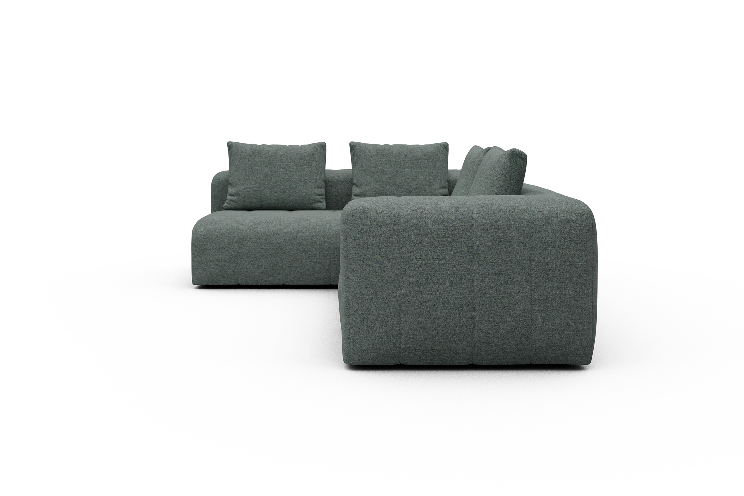 Ecksofa Hugo 2x 2,5-Sitzer Armlehne rechts Carreno-Ice-Blue