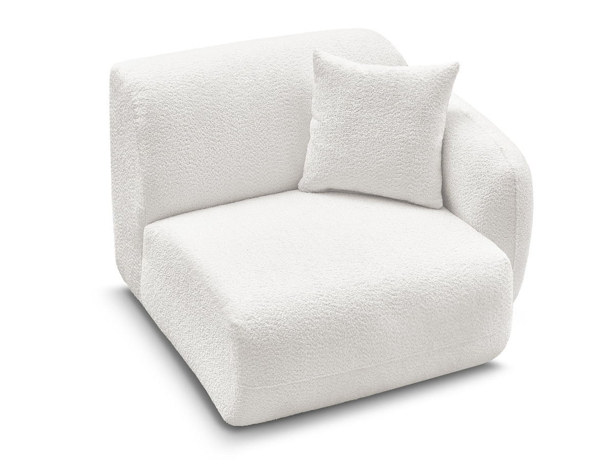 Bobochic Anda Sofamodul 1-Sitzer 104 × 103 cm Chenille Weiß Ecke rechts