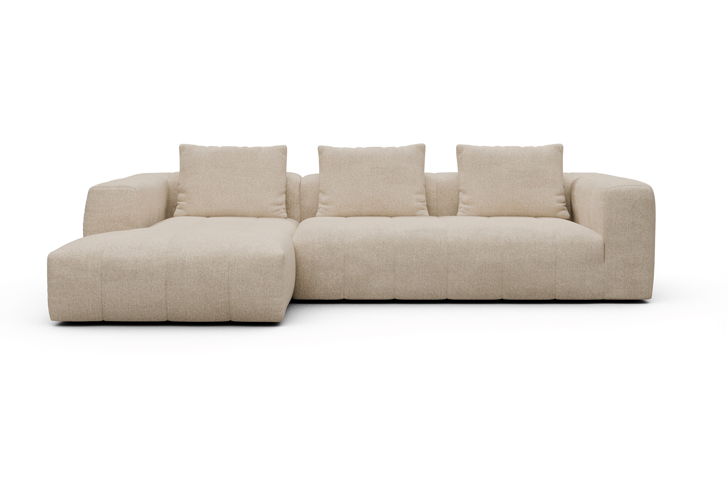 Ecksofa Hugo 2,5-Sitzer Armlehne rechts mit Chaiselongue Casone-Natural-Beige