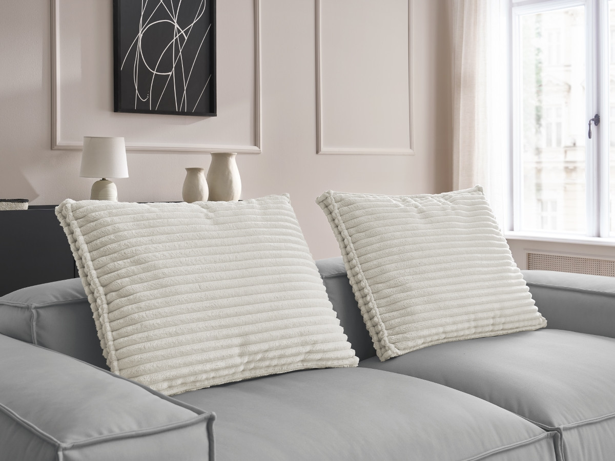 Bobochic Boheme Sofa 3-Sitzer Kunstleder Hellgrau