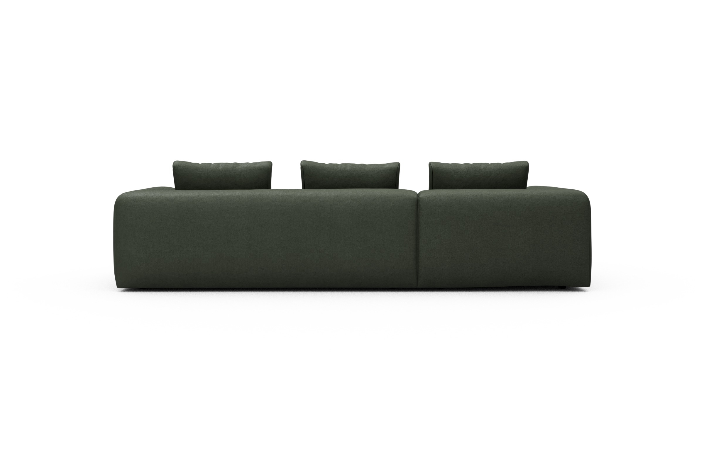 Ecksofa Fred Chaiselongue links mit 2,5-Sitzer Denari-Forest-Green