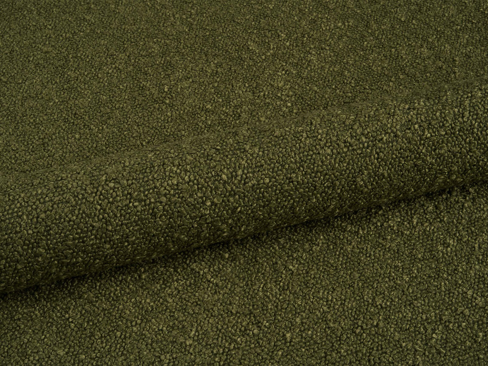 Micadoni Stauraumbett mit Kopfteil Bellis Boucle Baloo Dunkel-Olivgrün 140x200