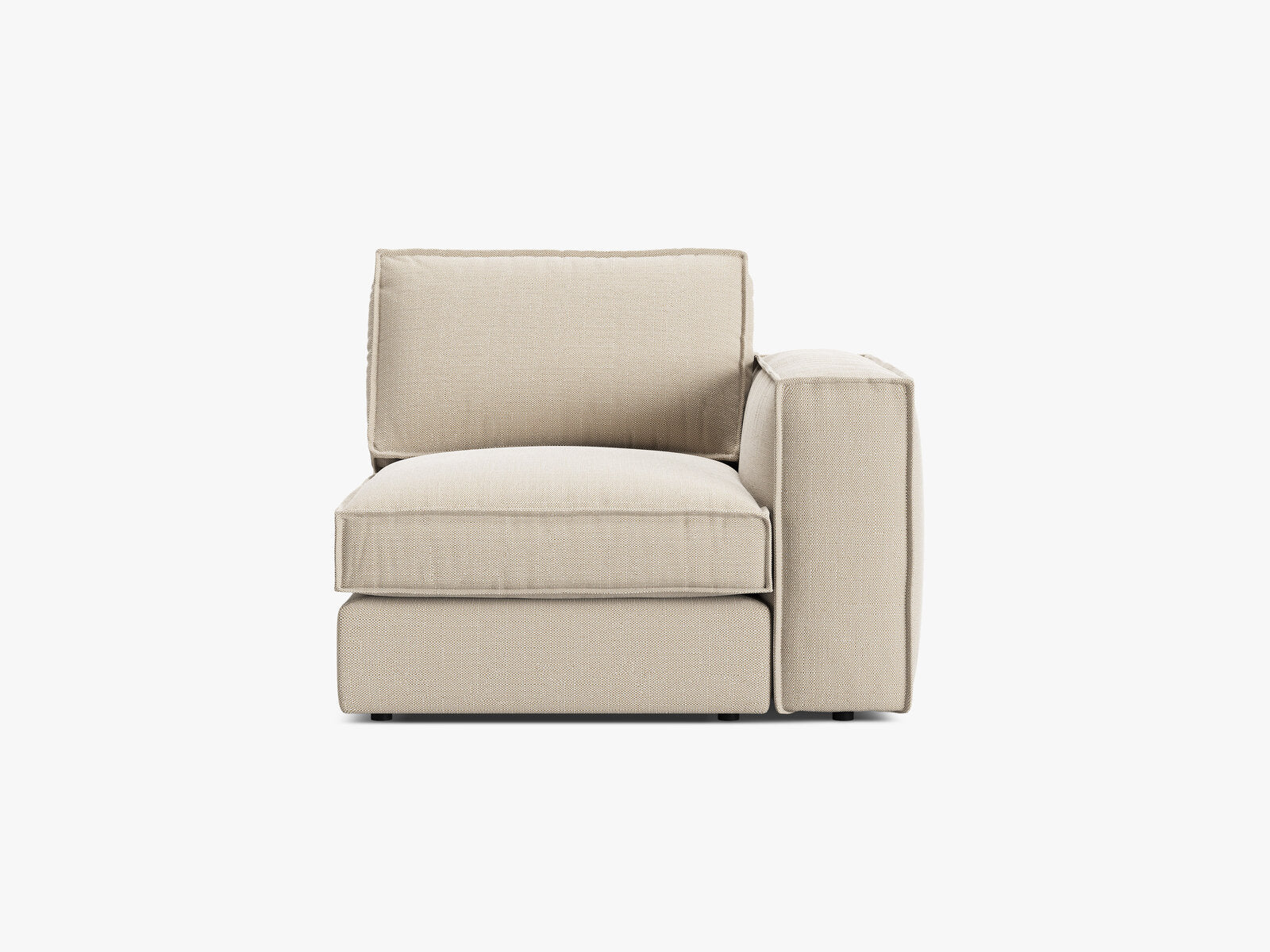 Micadoni Eckmodul mit Armlehne Pola Rechts Strukturierter Stoff Babel Beige
