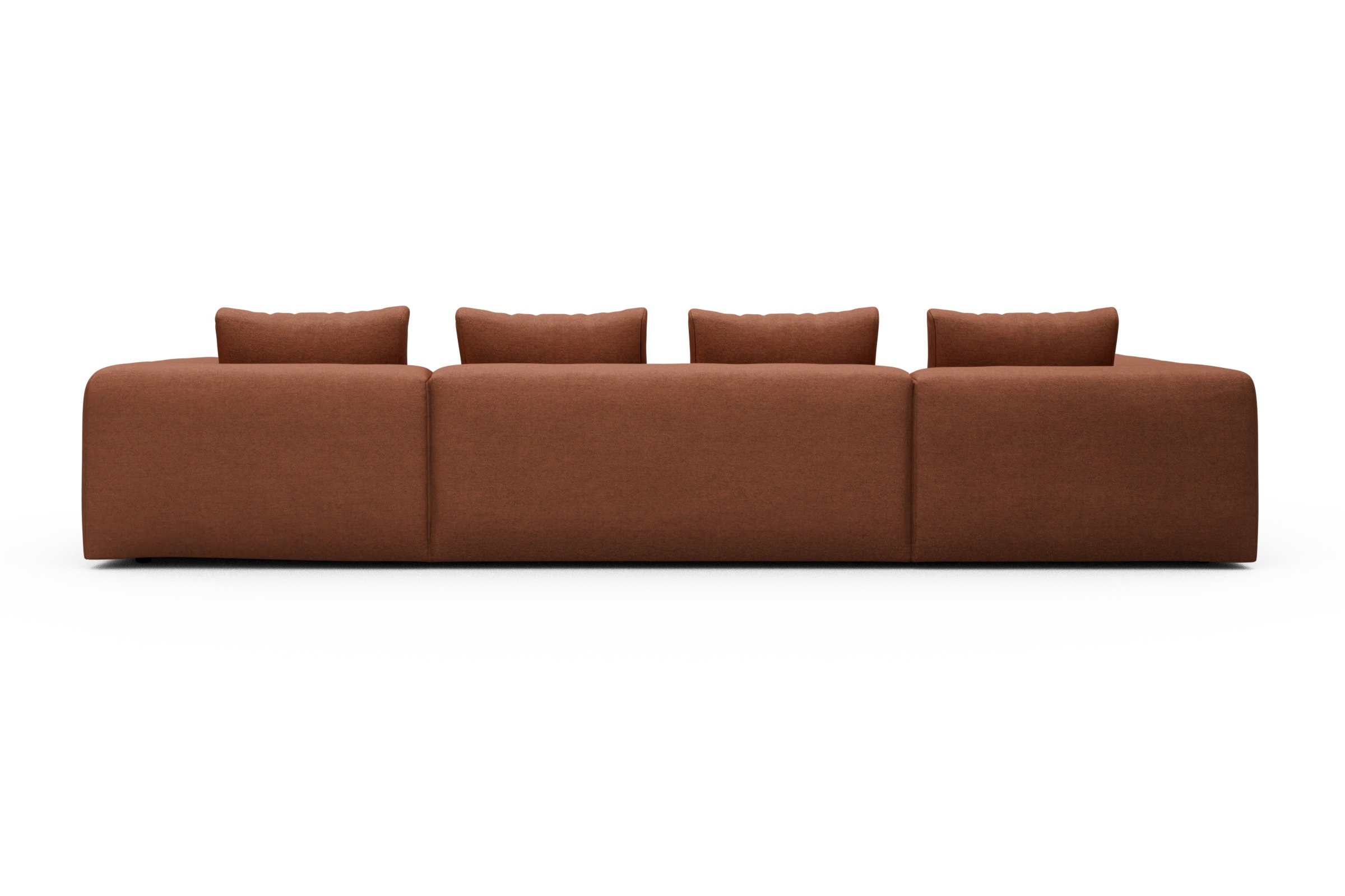 Wohnlandschaft Fred Relax-Ecke links mit 2-Sitzer und Chaiselongue rechts Weda-Rust