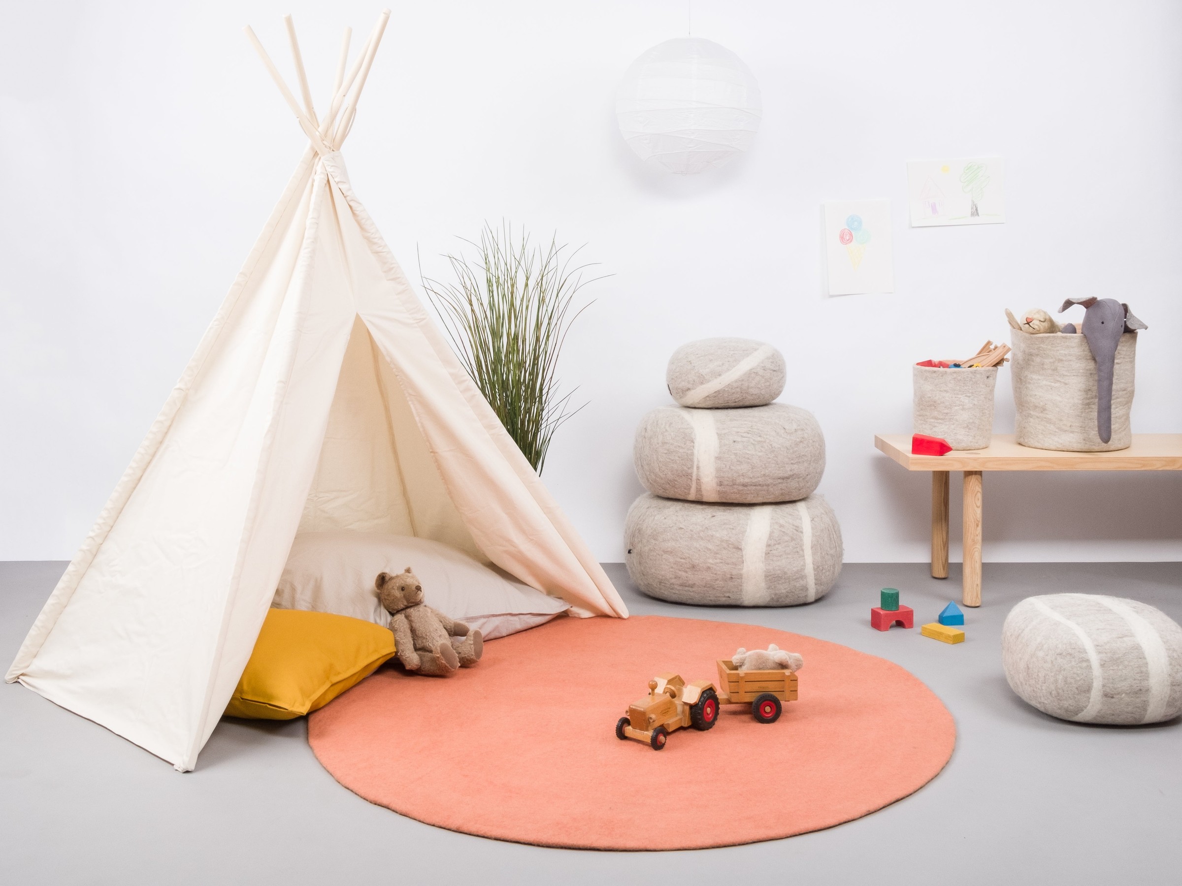 myfelt Lea Filzteppich Lachsfarben rund Ø 50 cm