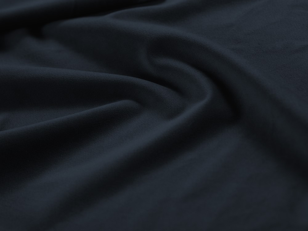 Cosmopolitan Design Ecksofa Vienna 5-Sitzer Samt Bluvel Dunkelblau Rechts Beine Schwarzes Metall