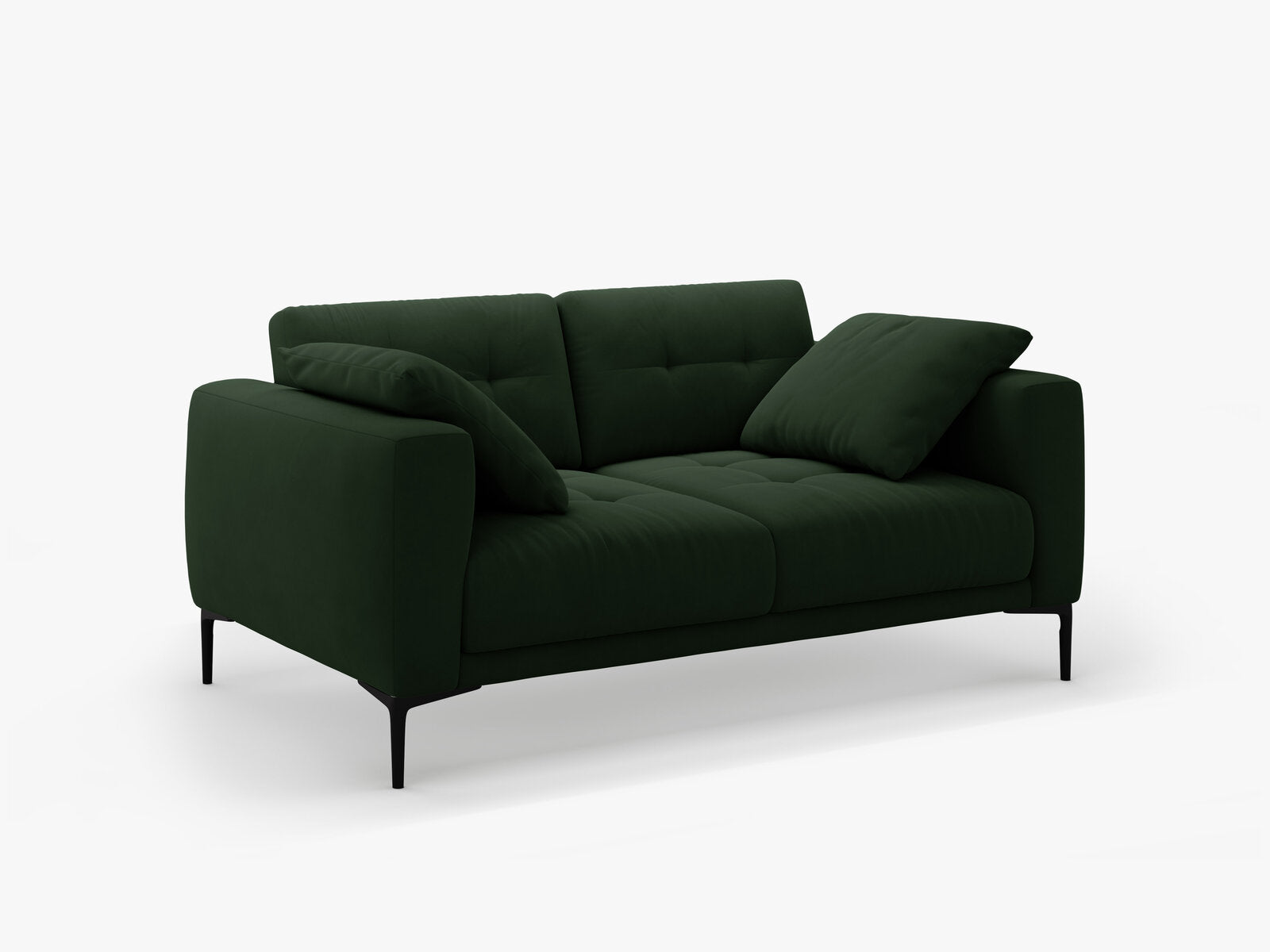 Micadoni Sofa Bemy 2-Sitzer Samt Flaschengrün