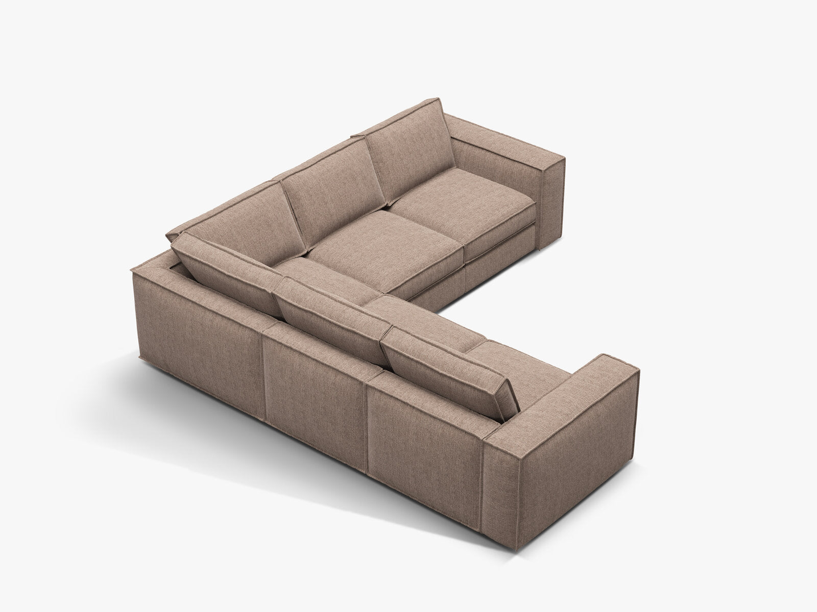 Micadoni modulares symmetrisches Ecksofa Pola 4-Sitzer Hellbraun