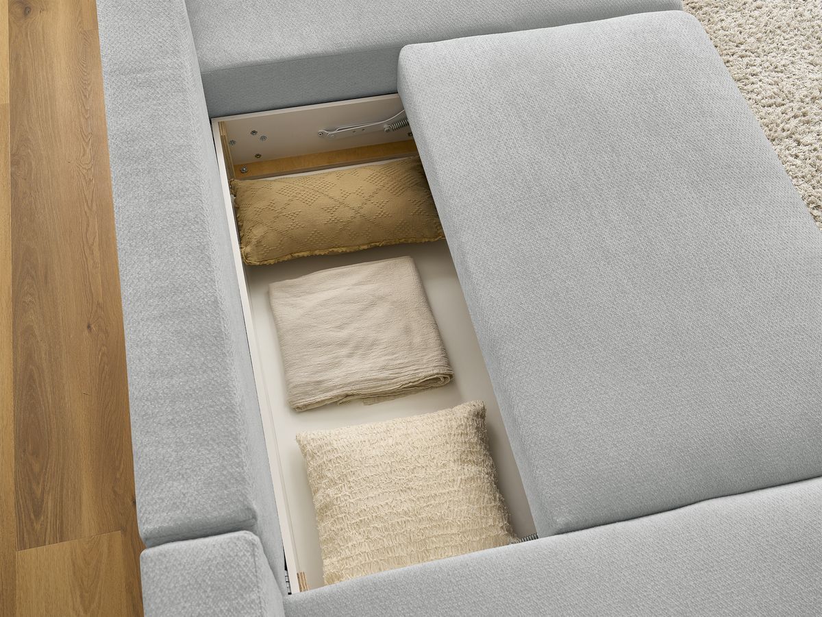 Bobochic Sidonie Wohnlandschaft Melange-Stoff Hellgrau