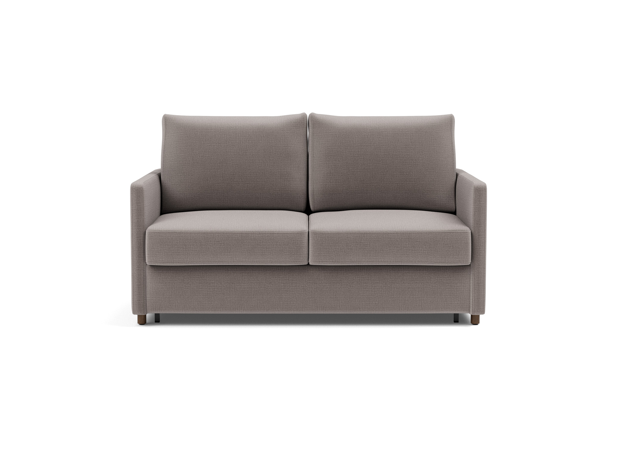 Schlafsofa Neah mit Slim-Armlehnen 140 Chenille Esina 418-Truffle