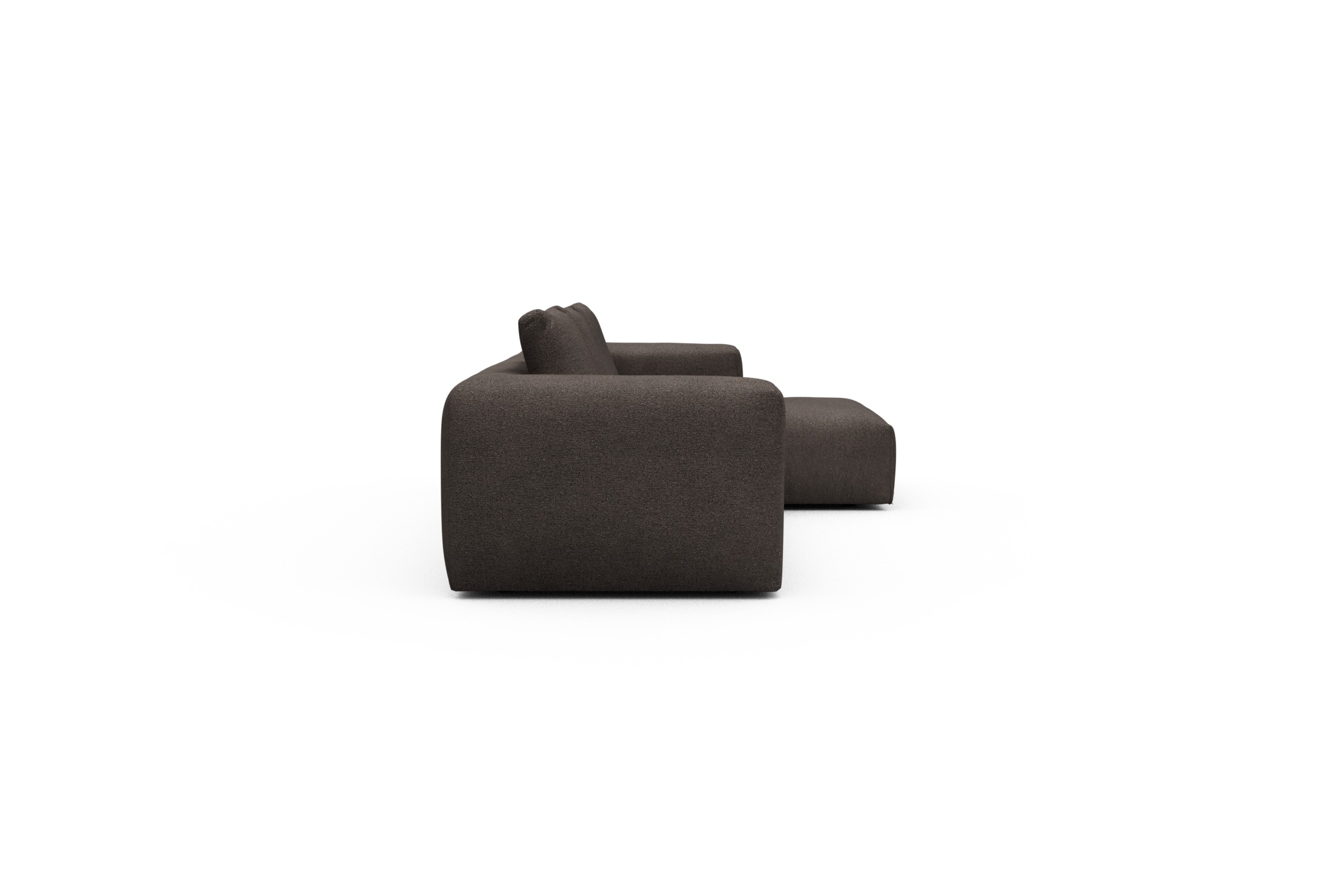 Ecksofa Fred Chaiselongue rechts mit 2,5-Sitzer Boucle-Taupe